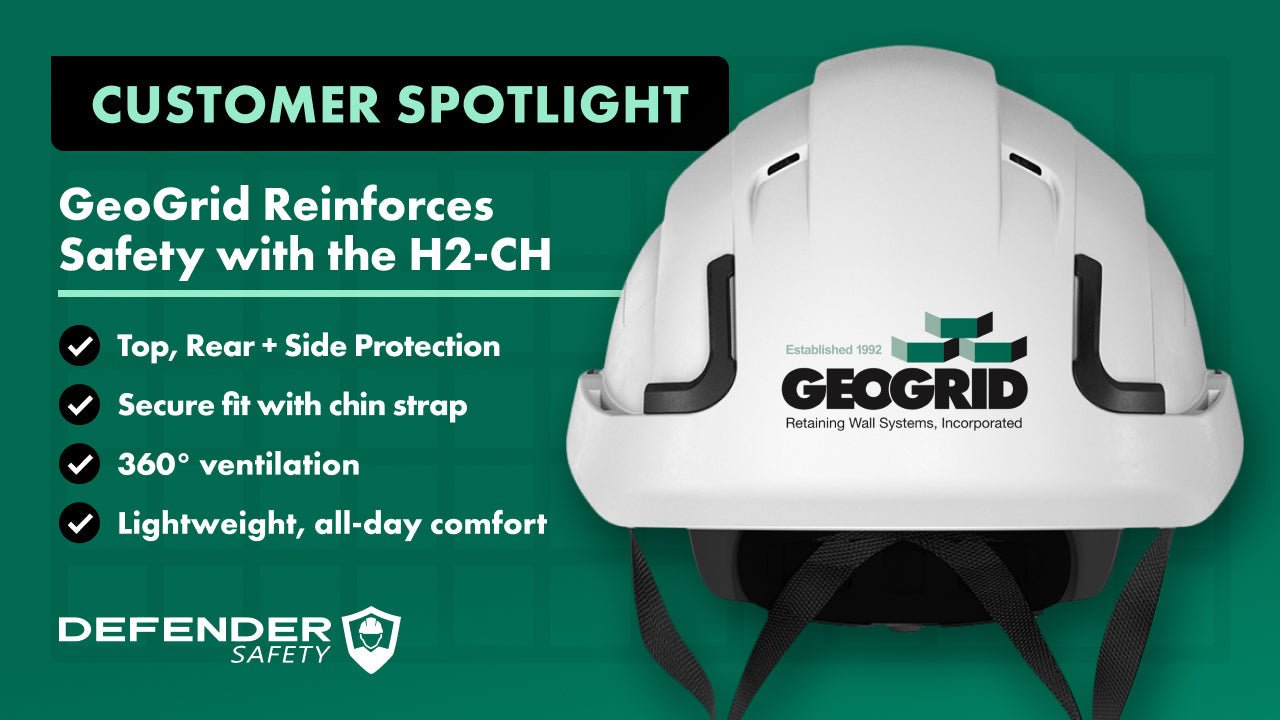 Geo Grid Retaining Wall Systems Reinforces Safety with the H2-CH Helmet - Defender Safety