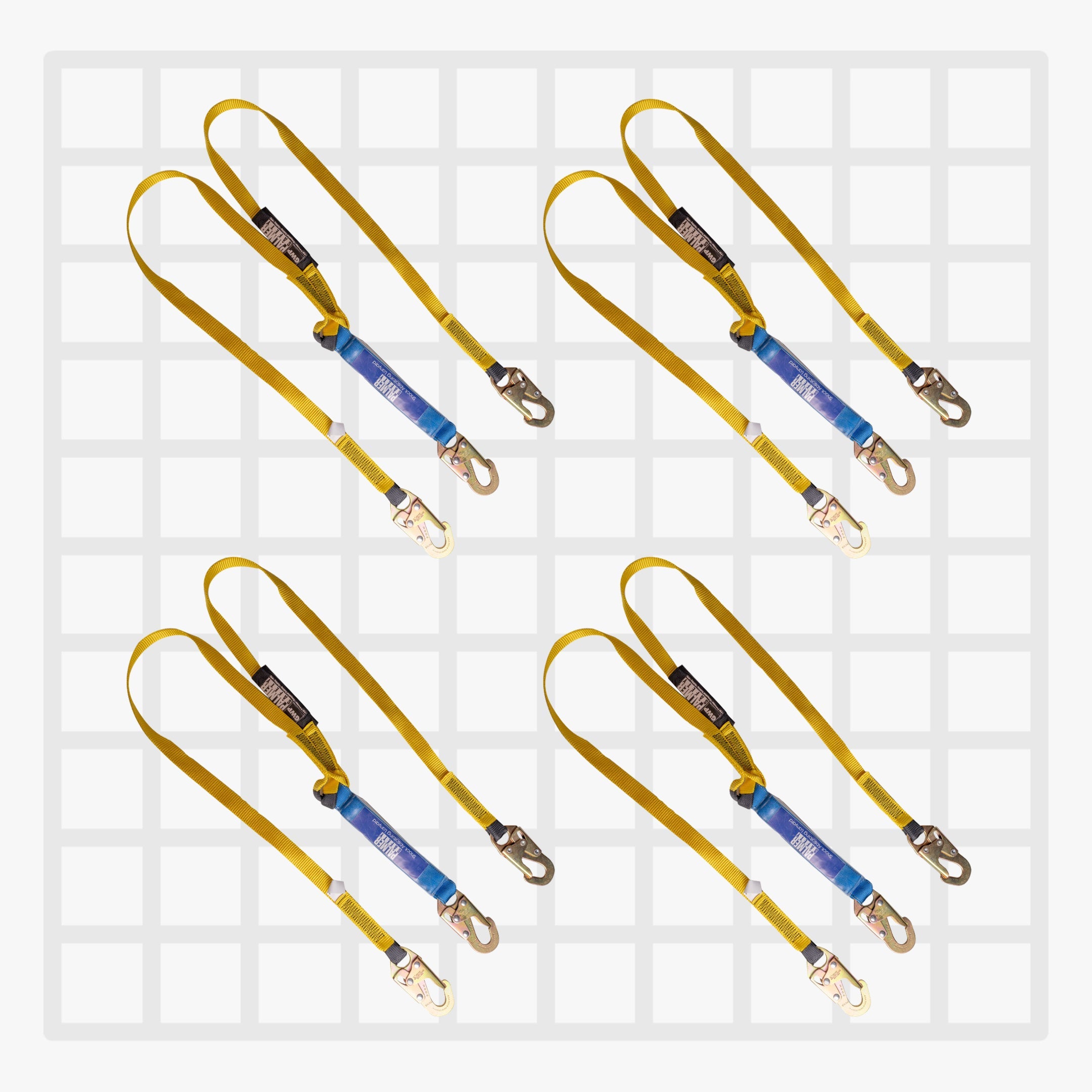6 FT. Lanyard, Double Leg, Blue Shock Absorber, Snap Hooks - Defender Safety