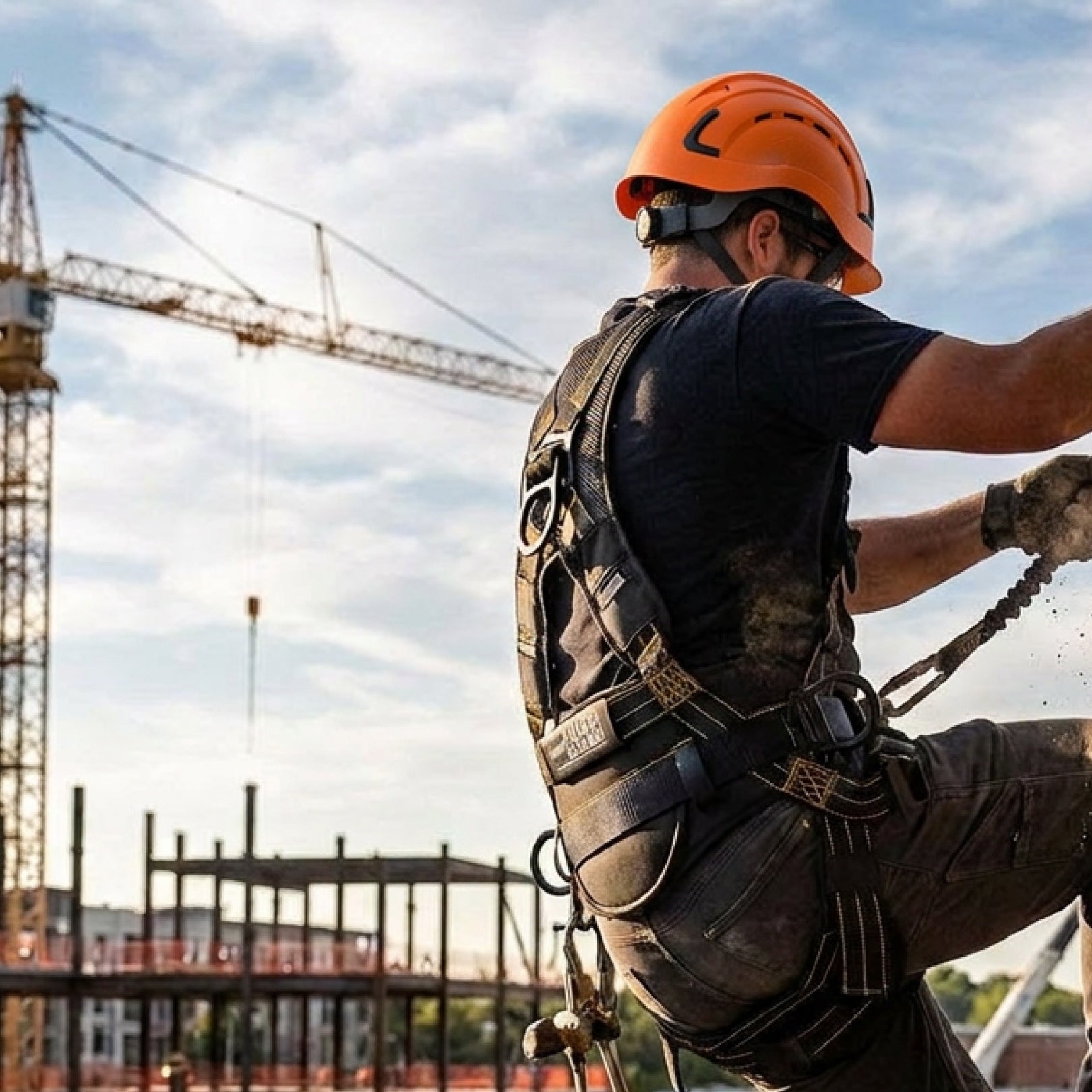 Hammerhead™ Series Harness 5pt., Padded Back, Legs and Belt, QCB Chest and Legs, Back/Side D - Rings, Black - Defender Safety