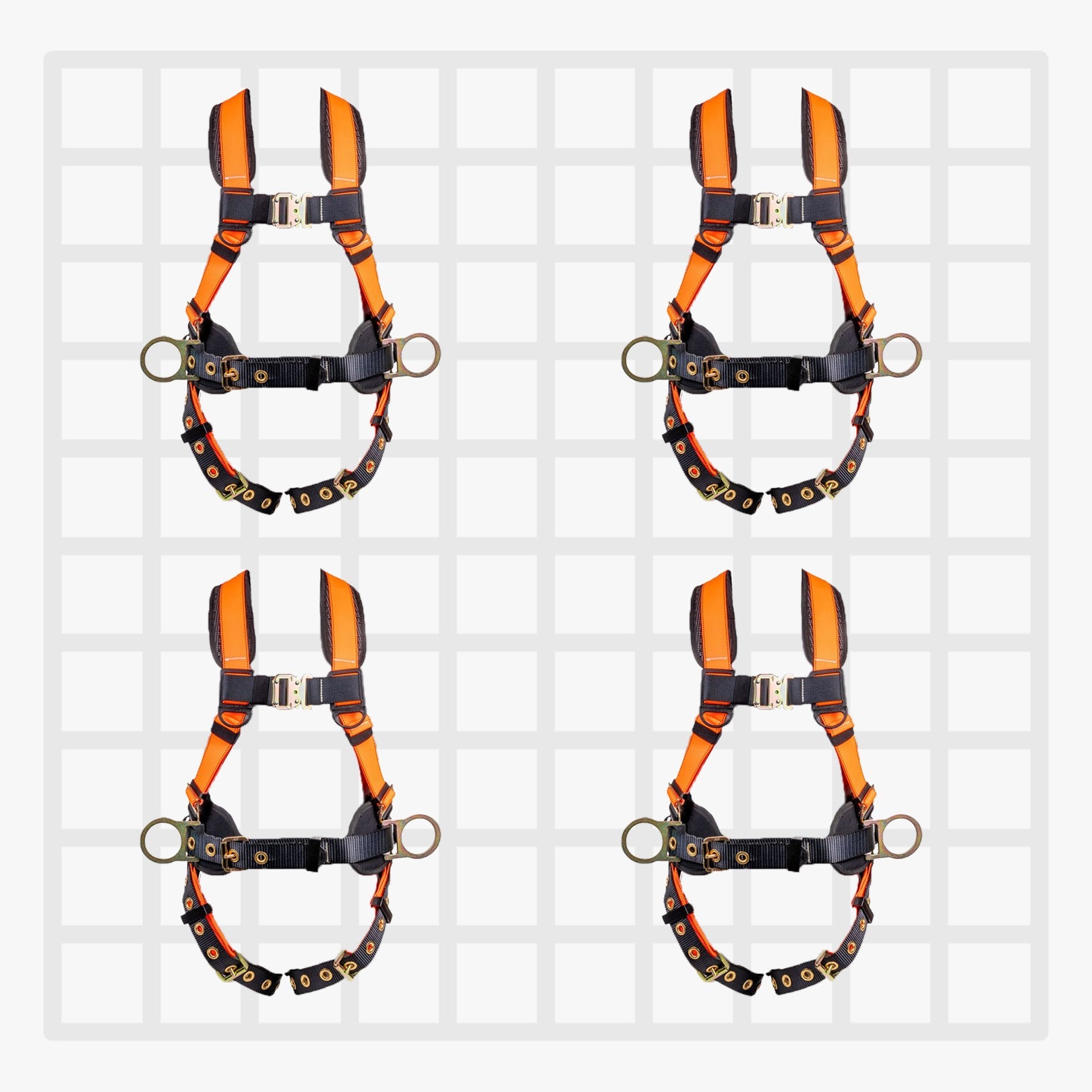 Hammerhead™ Series Harness 5pt., Padded Back, QCB Chest, Tongue & Buckle Leg Straps, SRL Back Plate, Positioning Belt with Side D - Rings - Defender Safety