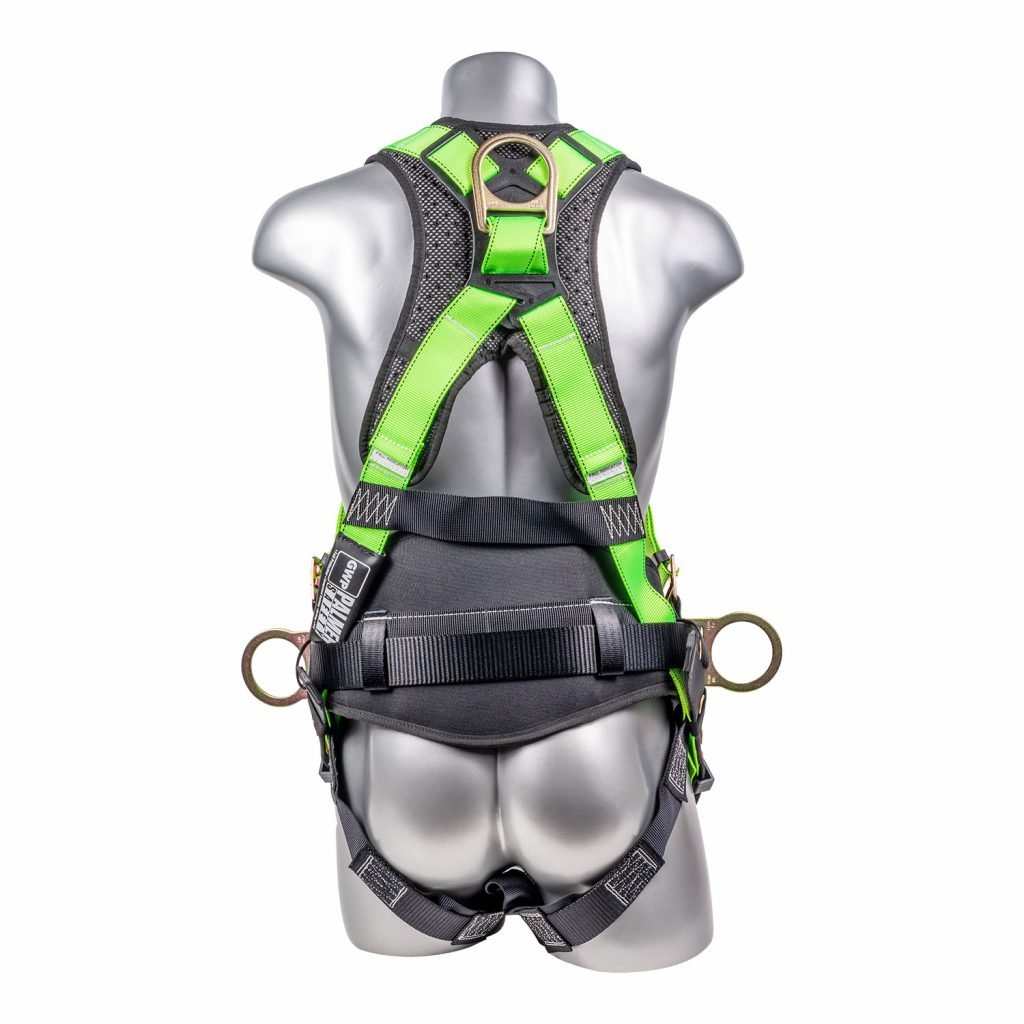 Hammerhead™ Series Harness 5pt., Padded Back, QCB Chest, Tongue & Buckle Leg Straps, SRL Back Plate, Positioning Belt with Side D - Rings - Defender Safety