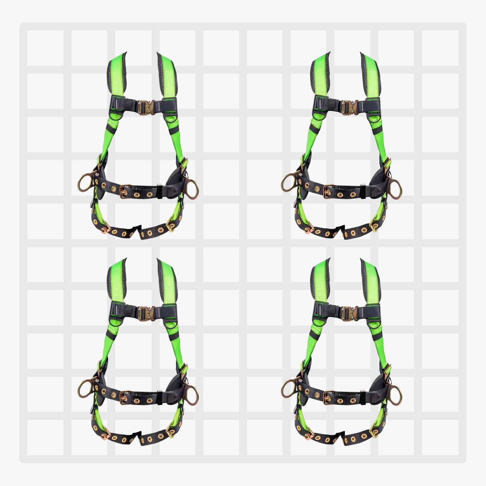 Hammerhead™ Series Harness 5pt., Padded Back, QCB Chest, Tongue & Buckle Leg Straps, SRL Back Plate, Positioning Belt with Side D - Rings - Defender Safety
