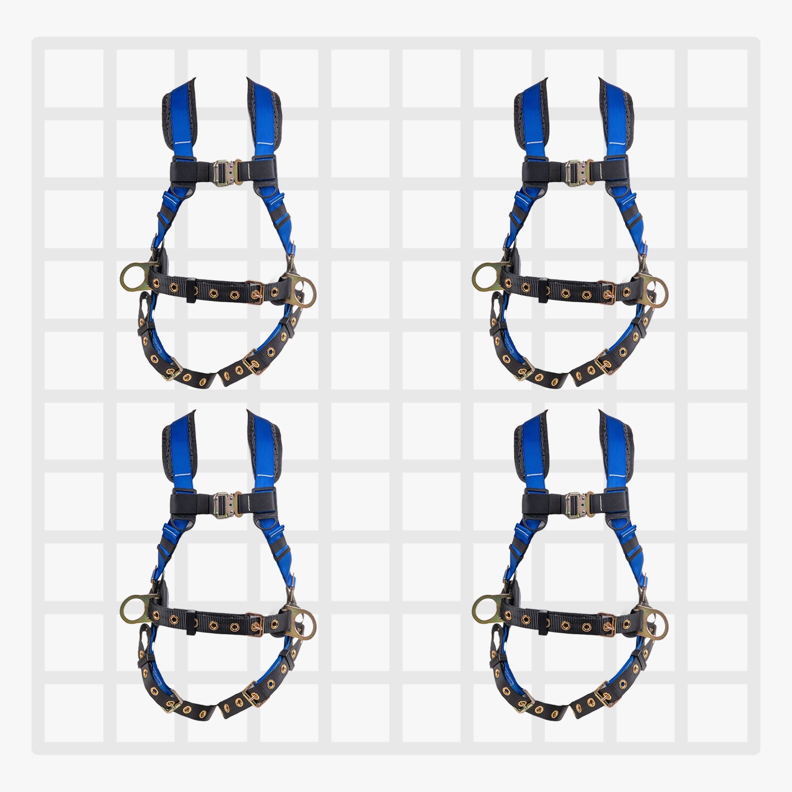Hammerhead™ Series Harness 5pt., Padded Back, QCB Chest, Tongue & Buckle Leg Straps, SRL Back Plate, Positioning Belt with Side D - Rings - Defender Safety