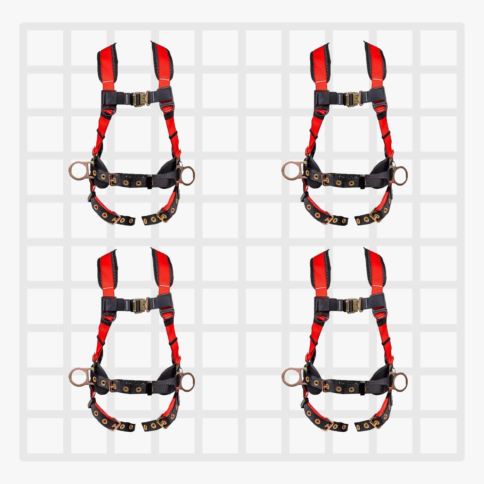 Hammerhead™ Series Harness 5pt., Padded Back, QCB Chest, Tongue & Buckle Leg Straps, SRL Back Plate, Positioning Belt with Side D - Rings - Defender Safety