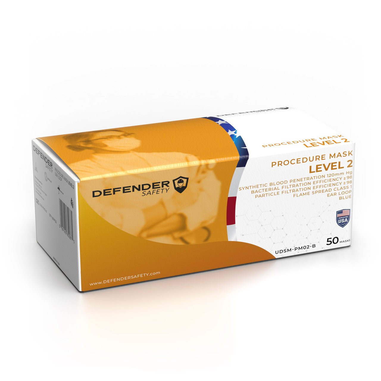 ASTM Level 2 Mask - Procedure FDA 510(k) Cleared Face Mask, Medical Grade - Defender Safety