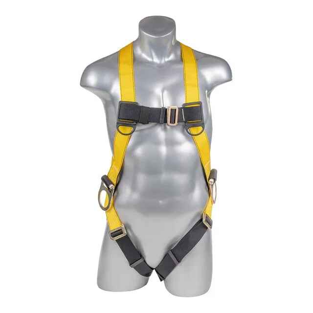 Construction Safety Harness 3 Point Pass-Thru Legs, Back/Side D-Rings - Defender Safety