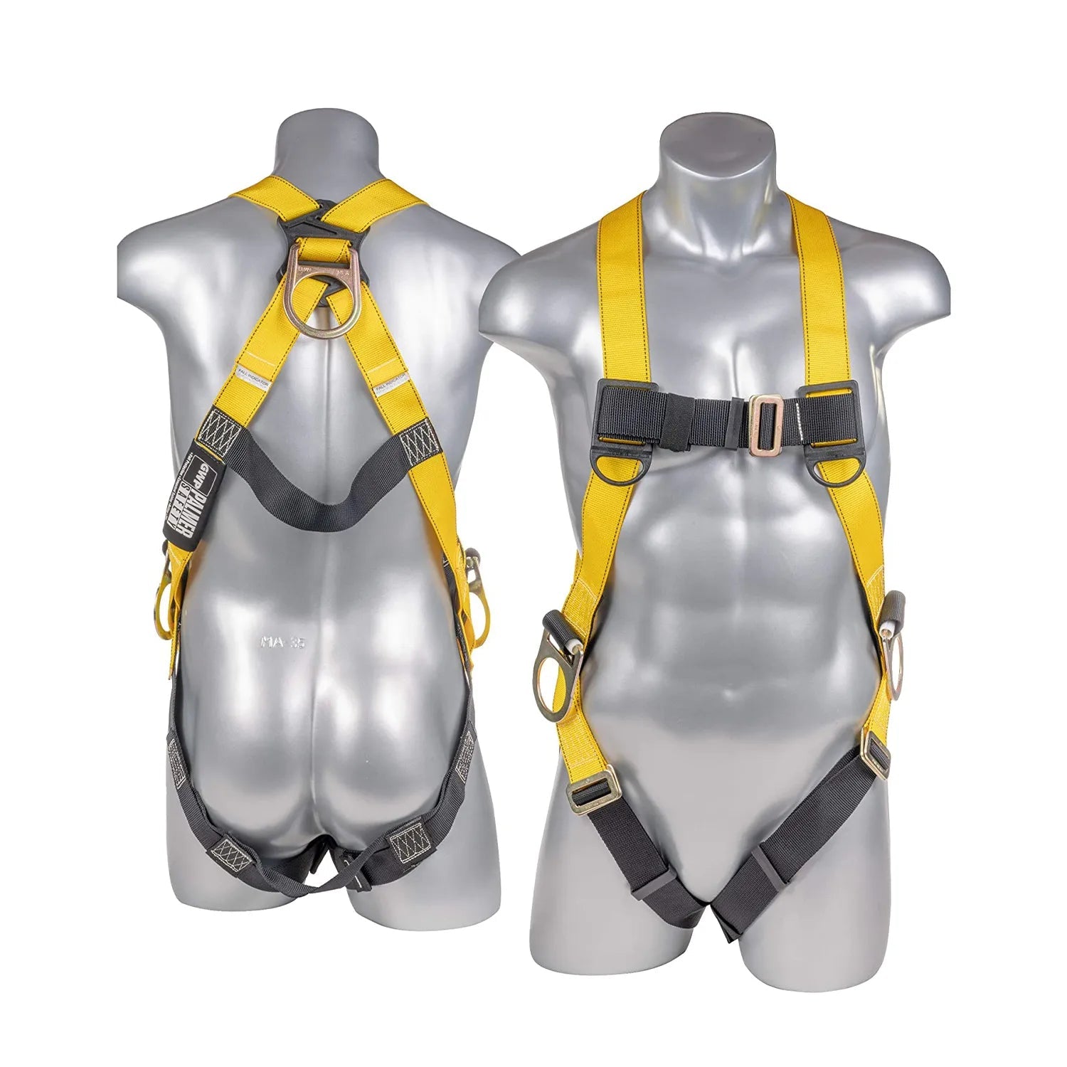 Construction Safety Harness 3 Point Pass-Thru Legs, Back/Side D-Rings - Defender Safety