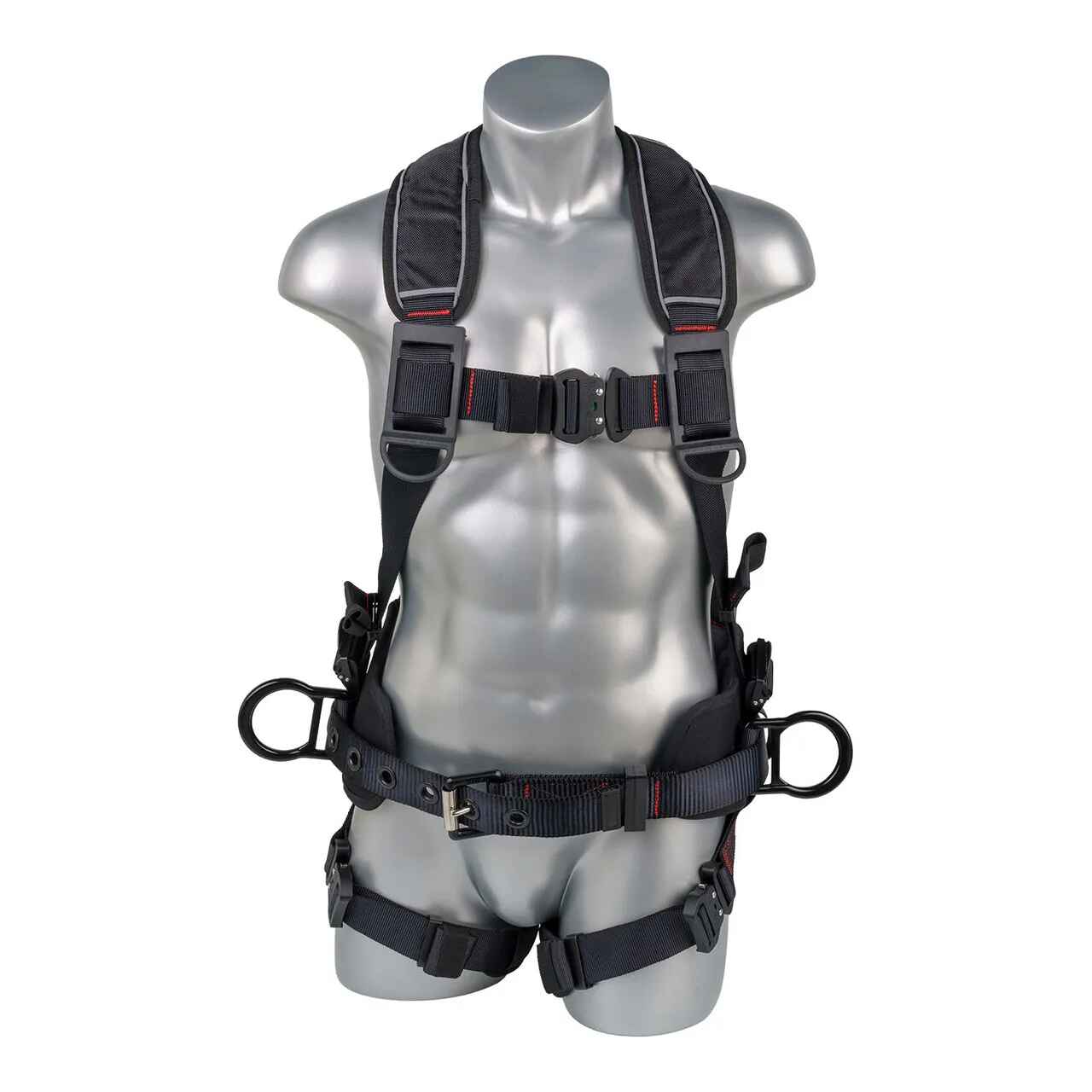 Construction Safety Harness 5 Point, QCB, Padded Back, Grommet Legs