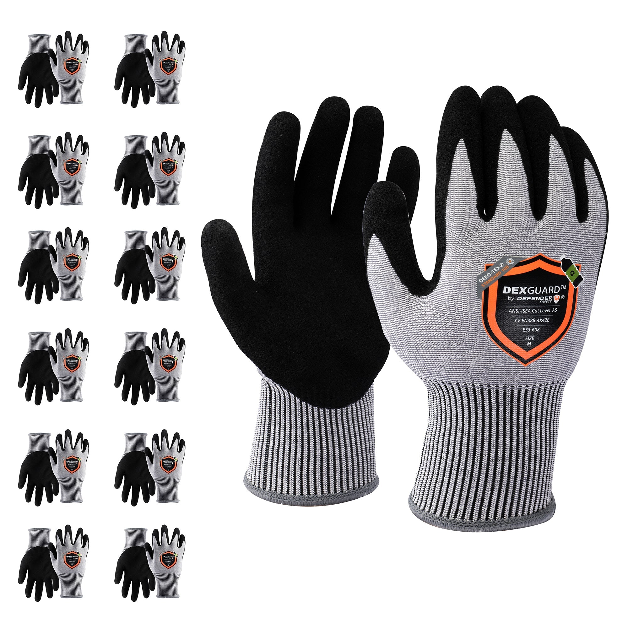 DEXGUARD™ A5 Cut Gloves, Cold Weather Thermal Liner, Water Resistant, Level 4 Abrasion Resistant, Latex Coated - Defender Safety