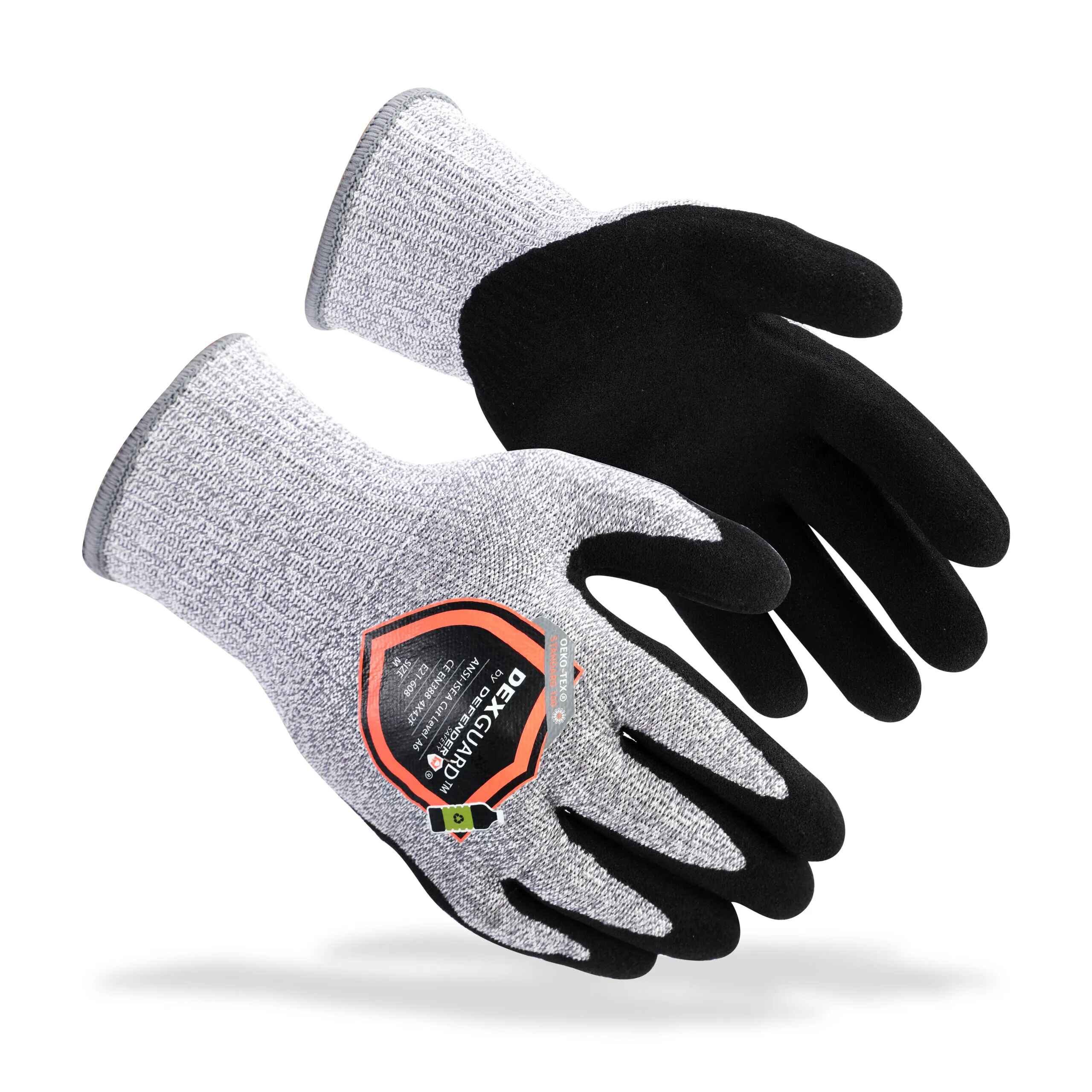 DEXGUARD™ A6 Cut Gloves, Level 4 Abrasion Resistant, Textured Nitrile Coating, Touch Screen Compatible - Defender Safety