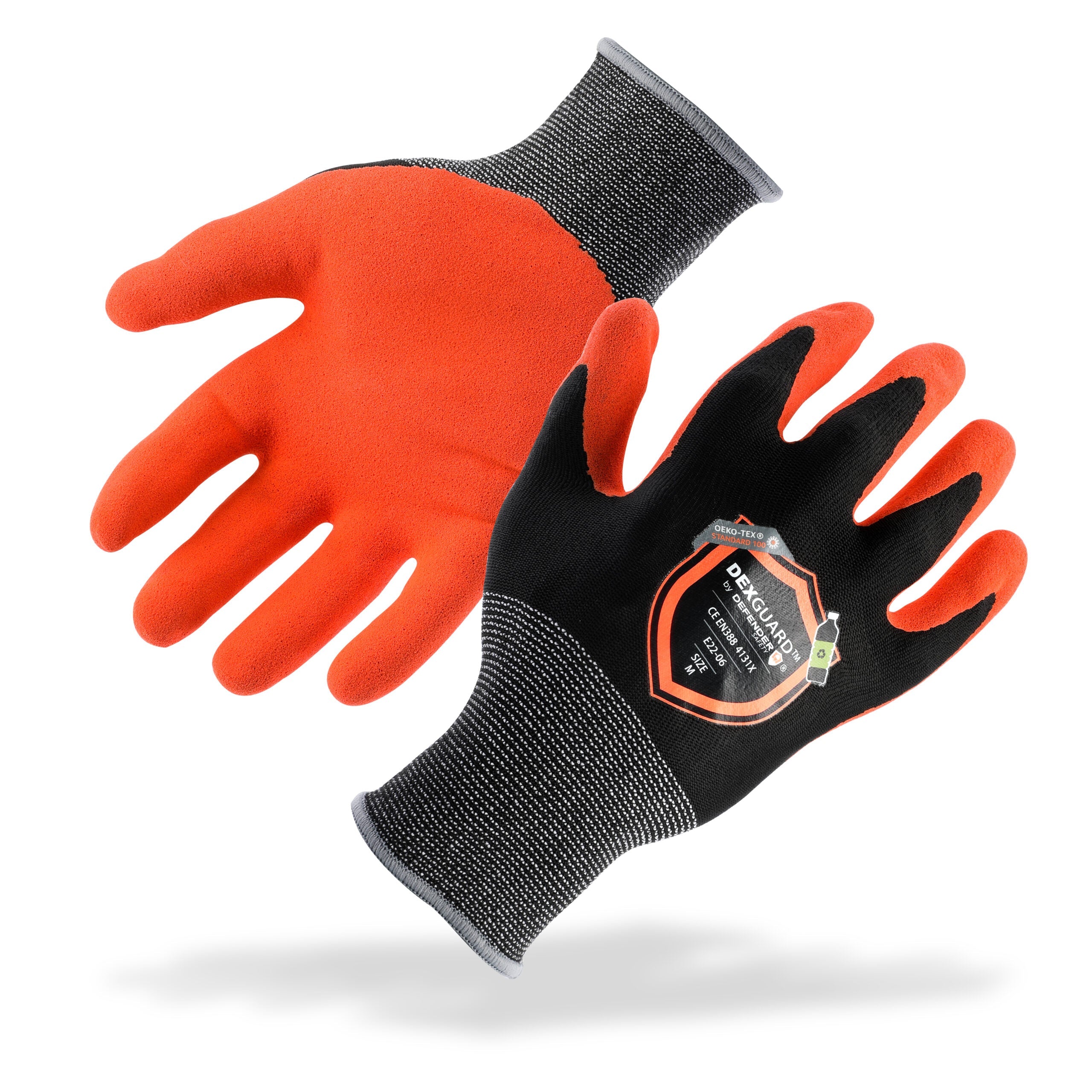 DEXGUARD™ General Purpose Recycled Gloves, Touch Screen Compatible, Abrasion Resistant Level 4, Textured Nitrile Coating - Defender Safety