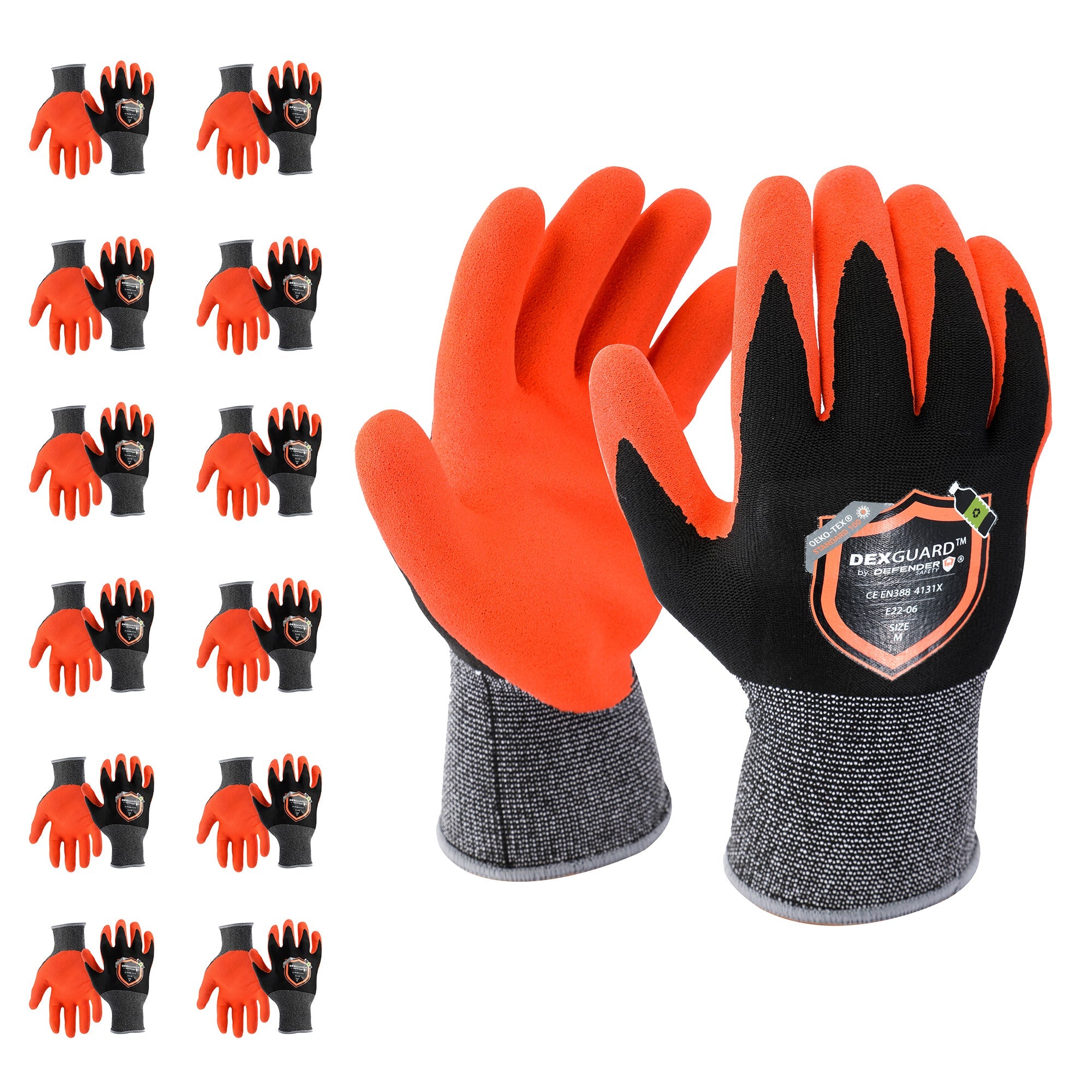 DEXGUARD™ General Purpose Recycled Gloves, Touch Screen Compatible, Abrasion Resistant Level 4, Textured Nitrile Coating - Defender Safety