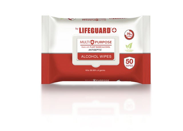 LifeGuard® Alcohol Wipes 75% Ethyl Alcohol (50 wipes/pack) - Defender Safety