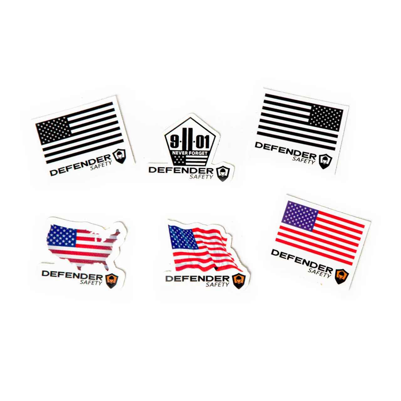 Patriotic Hard Hat Sticker Decal Pack - Defender Safety