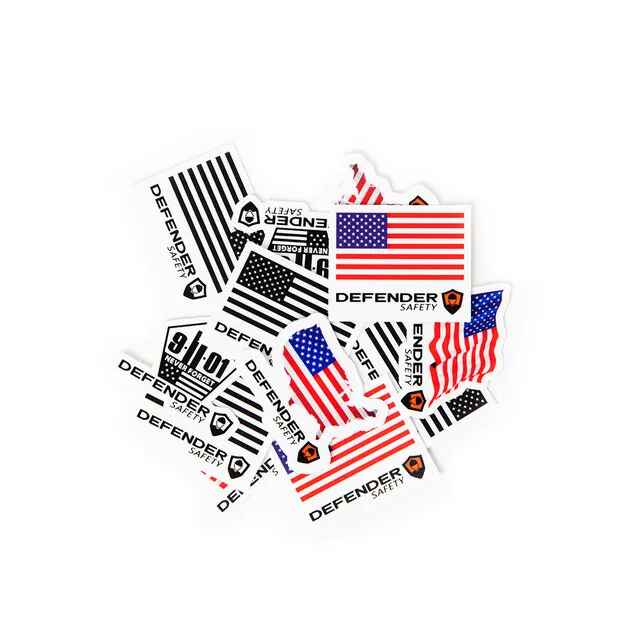 Patriotic Hard Hat Sticker Decal Pack - Defender Safety