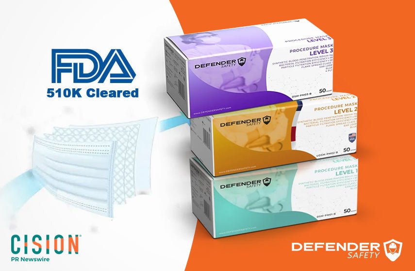 Defender Safety in the News: Masks by Defender Safety Receive FDA 510(k) Clearance | PRS Newswire - Defender Safety