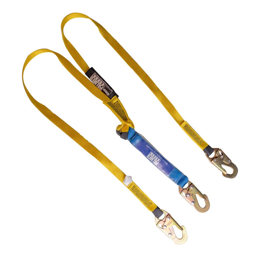 6 ft. Double Lanyard, Blue Shock Absorber, Steel Snap Hooks - Defender Safety