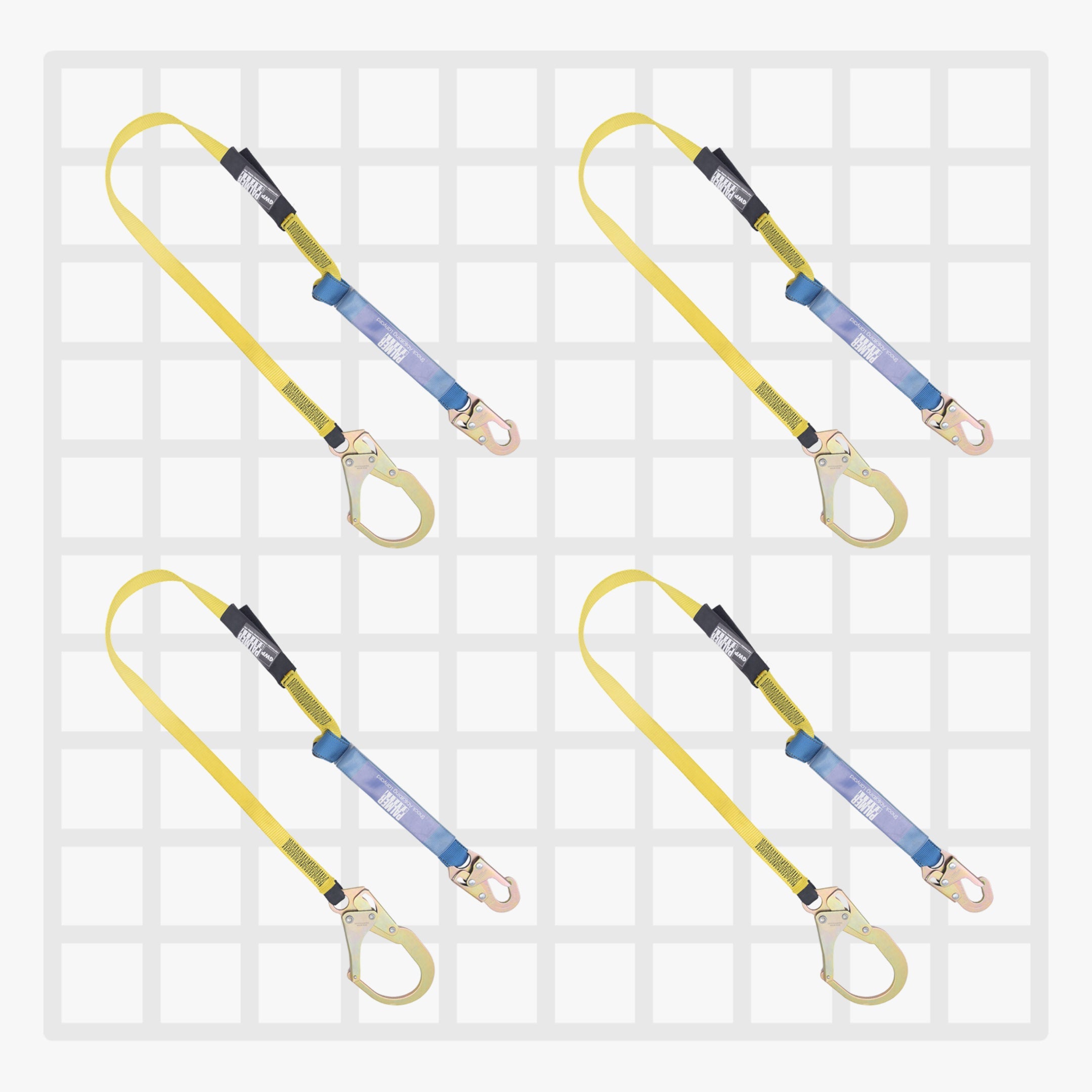 6 FT. Lanyard, Single Leg, Blue Shock Absorber, 1 Rebar + 1 Snap Hooks - Defender Safety