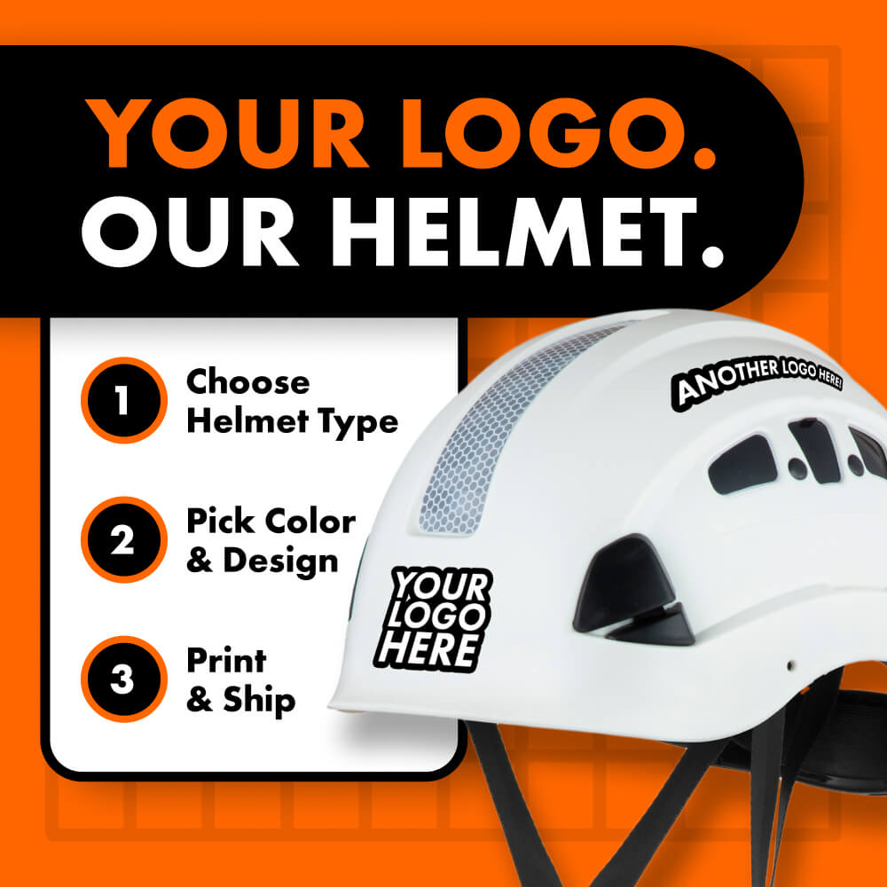 H1 Custom Logo Printed Safety Helmet - Defender Safety