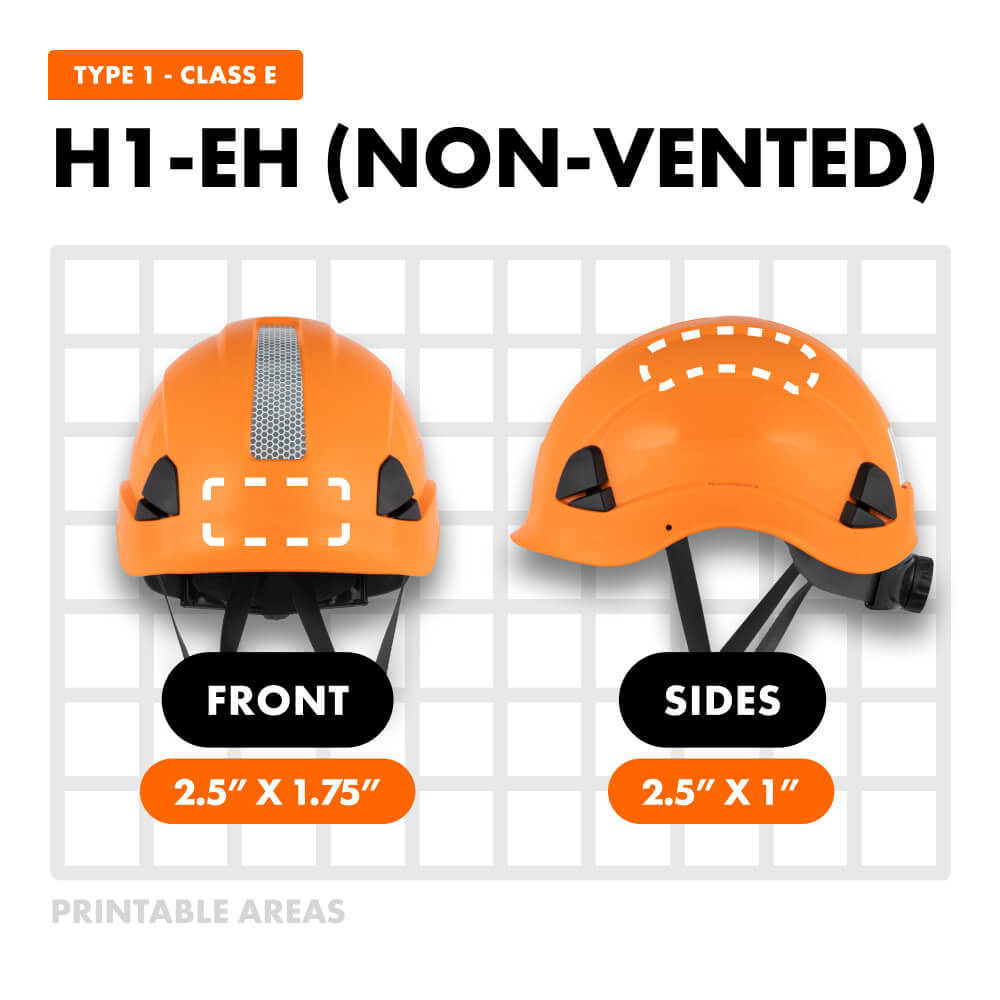 H1 Custom Logo Printed Safety Helmet - Defender Safety