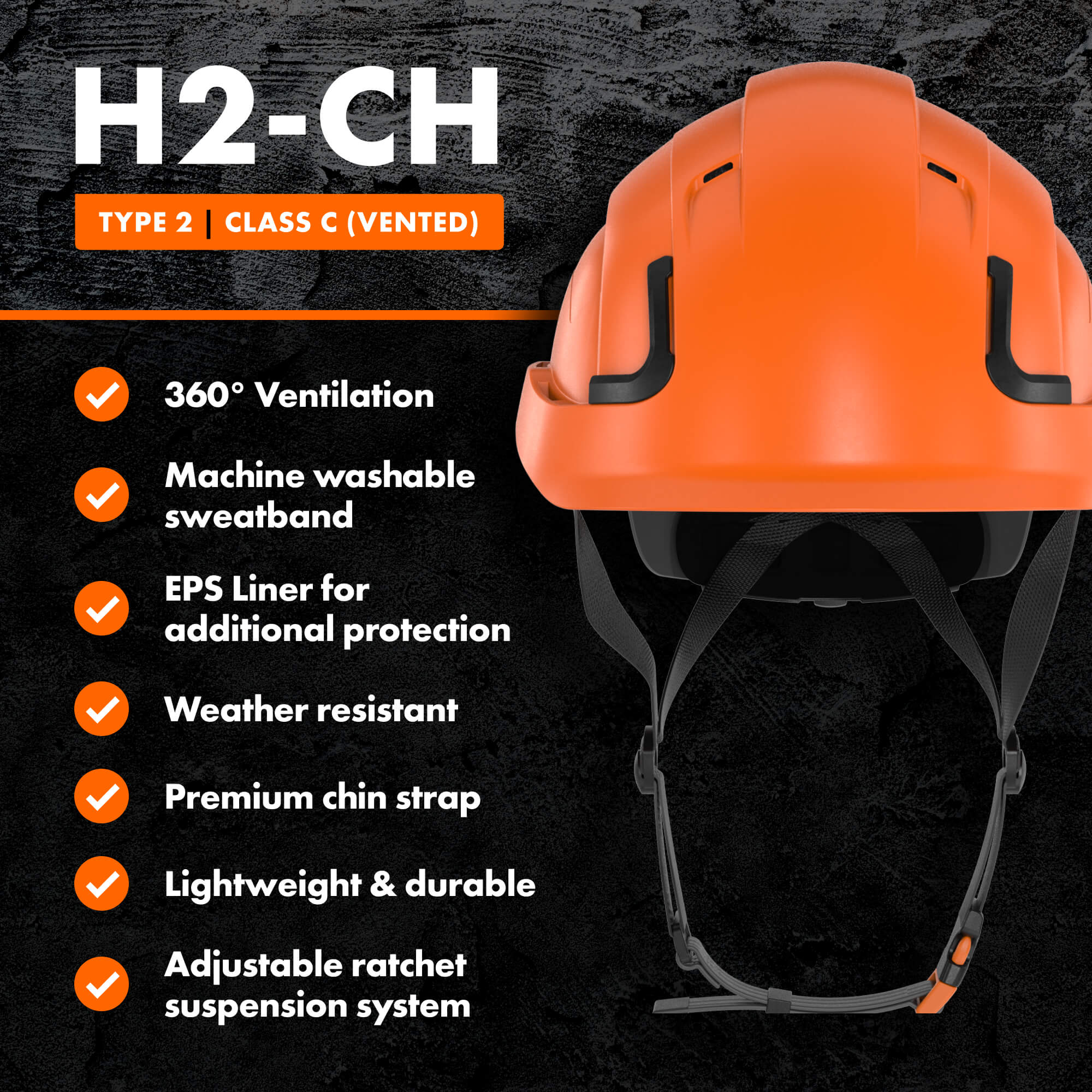 H2 - CH (Vented) + Clear Visor - Defender Safety