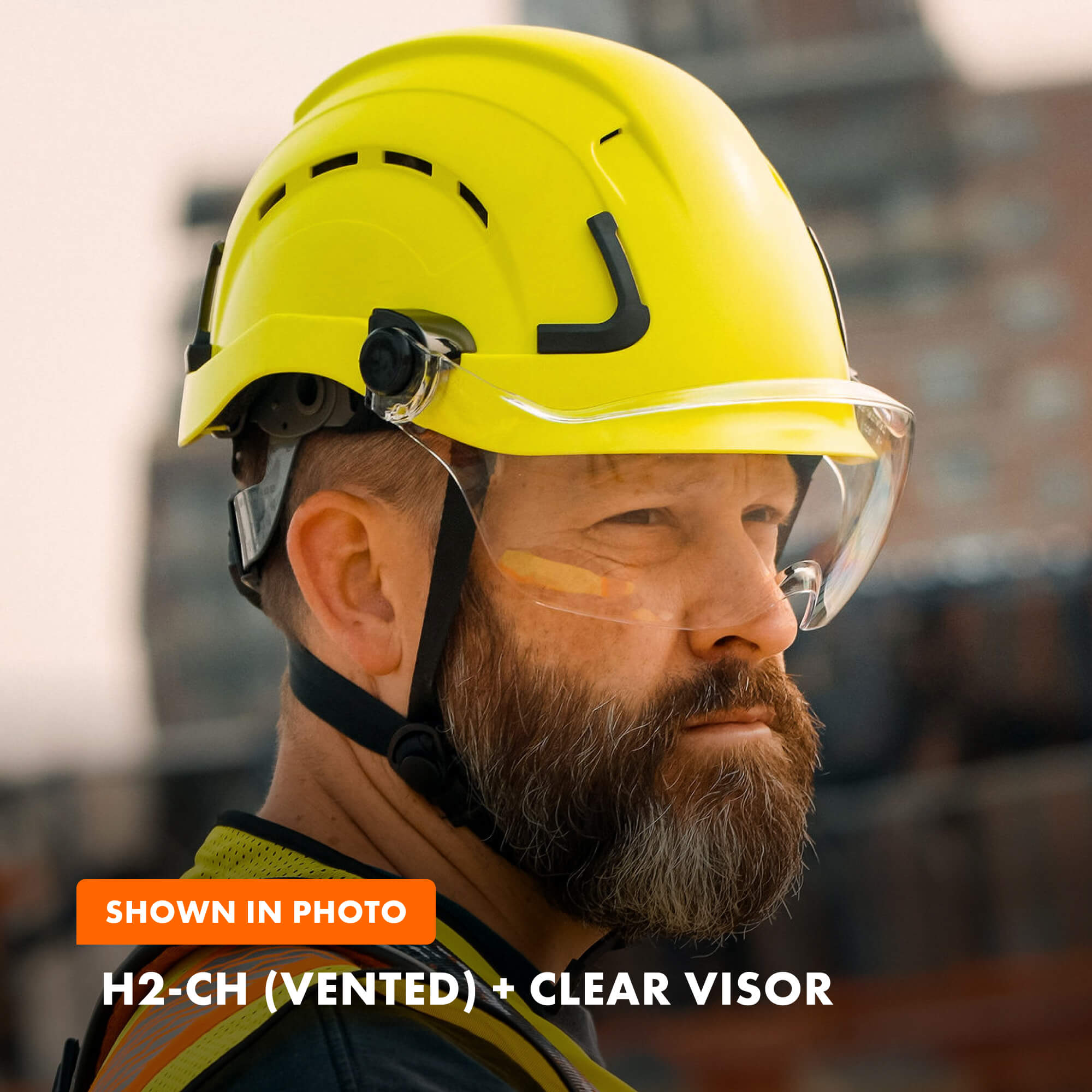 H2 - CH (Vented) + Clear Visor - Defender Safety