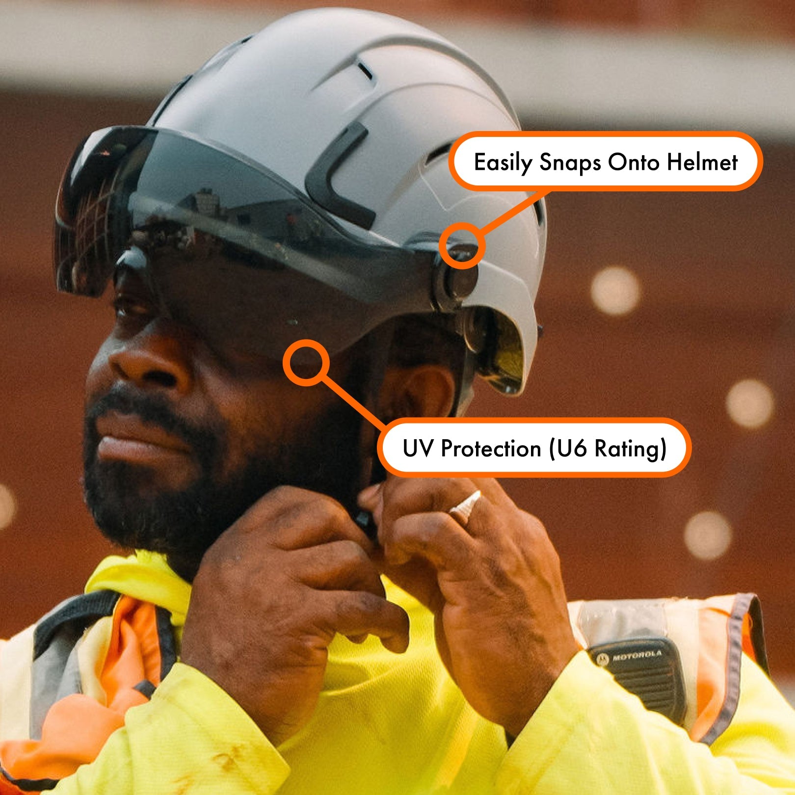 H2 Visor (TINTED), ANSI Z87+ Rated, Anti - fog and Anti - Scratch - Defender Safety