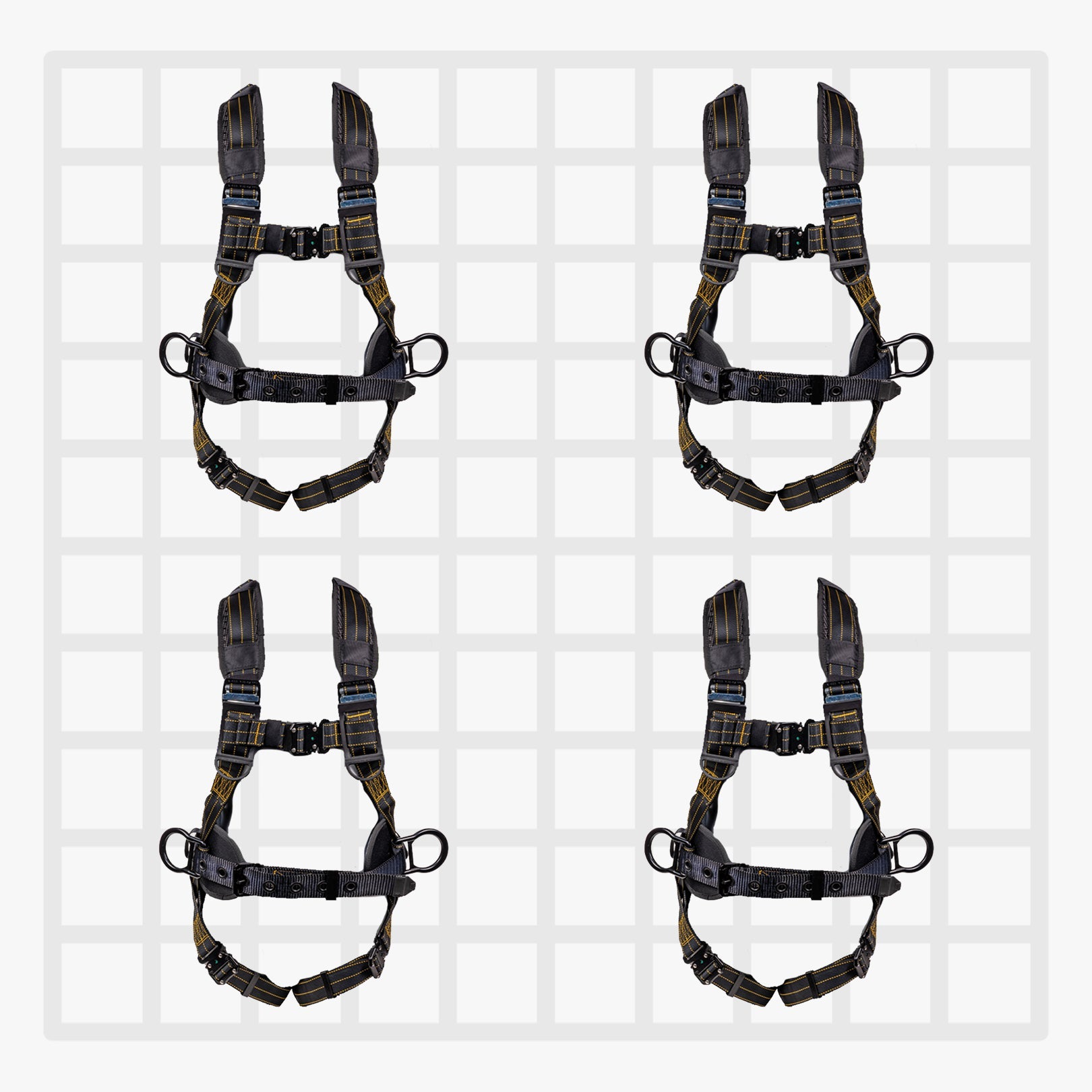 Hammerhead™ Series Harness 5pt., Padded Back, Legs and Belt, QCB Chest and Legs, Back/Side D - Rings, Black - Defender Safety