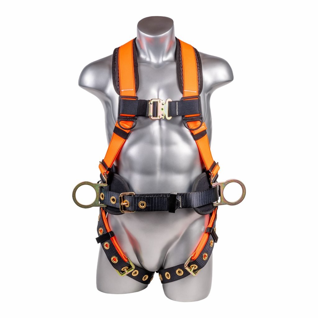 Hammerhead™ Series Harness 5pt., Padded Back, QCB Chest, Tongue & Buckle Leg Straps, SRL Back Plate, Positioning Belt with Side D - Rings - Defender Safety