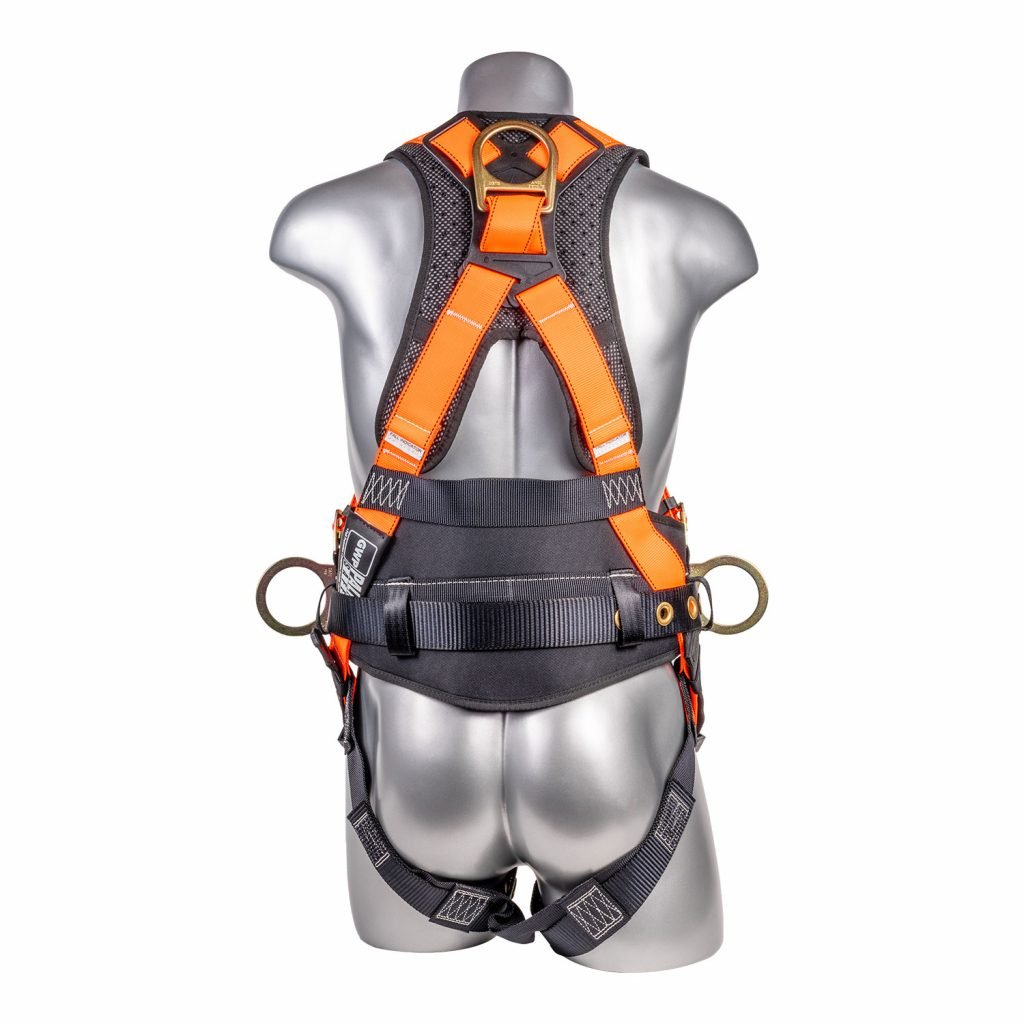 Hammerhead™ Series Harness 5pt., Padded Back, QCB Chest, Tongue & Buckle Leg Straps, SRL Back Plate, Positioning Belt with Side D - Rings - Defender Safety