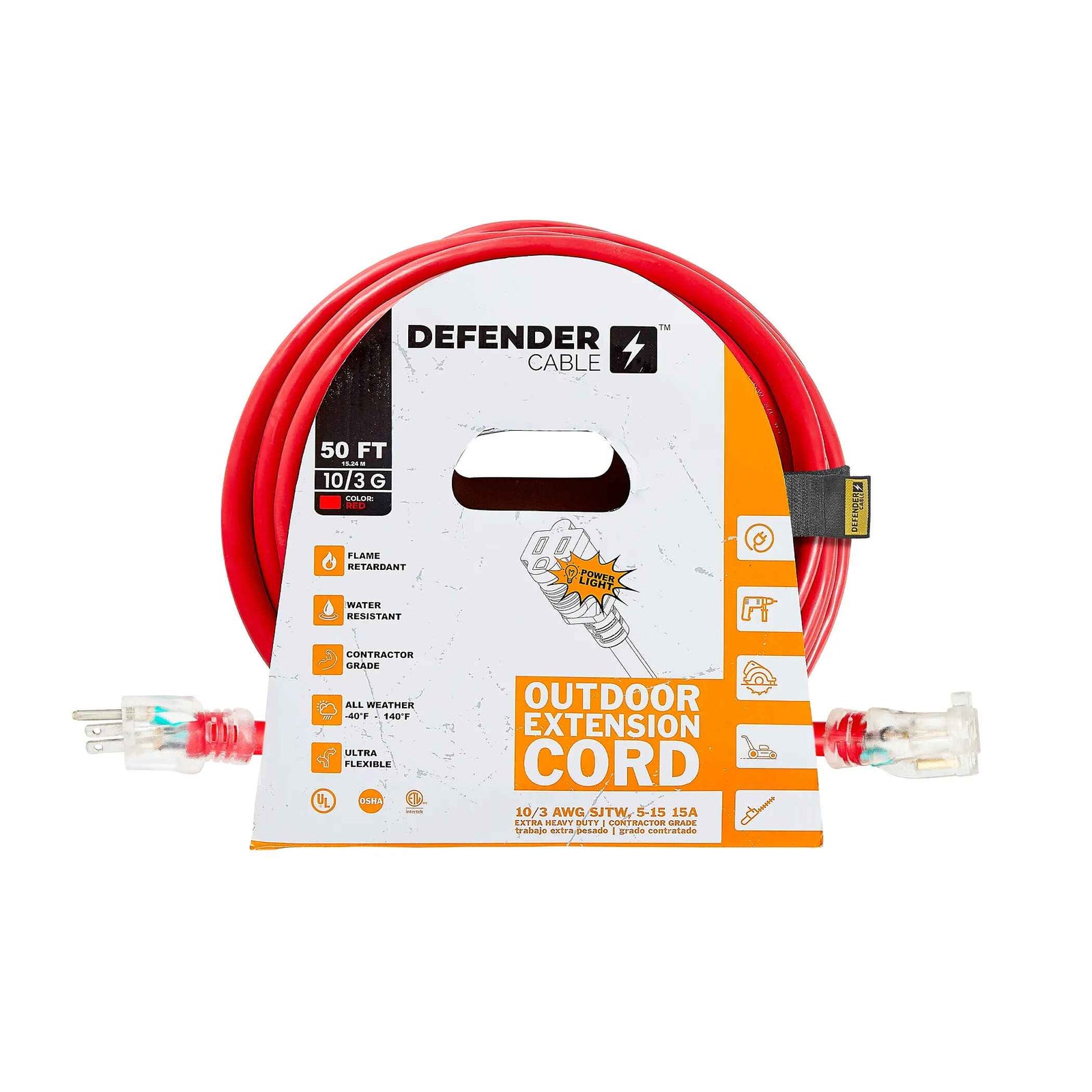 10 Gauge Extension Cord, SJTW Contractor Grade