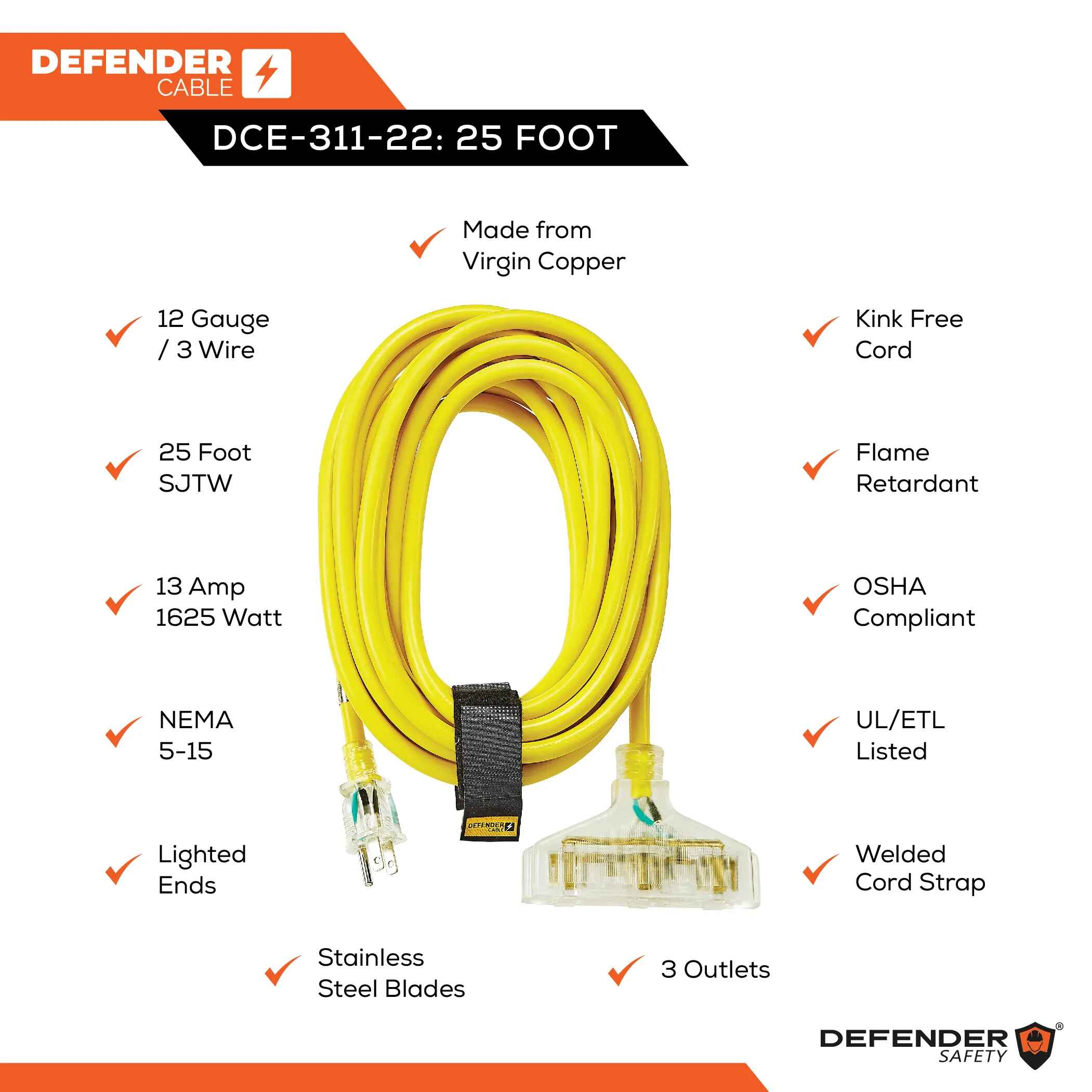 Do It Best 2 ft. 12/3 Extension Cord with PowerBlock