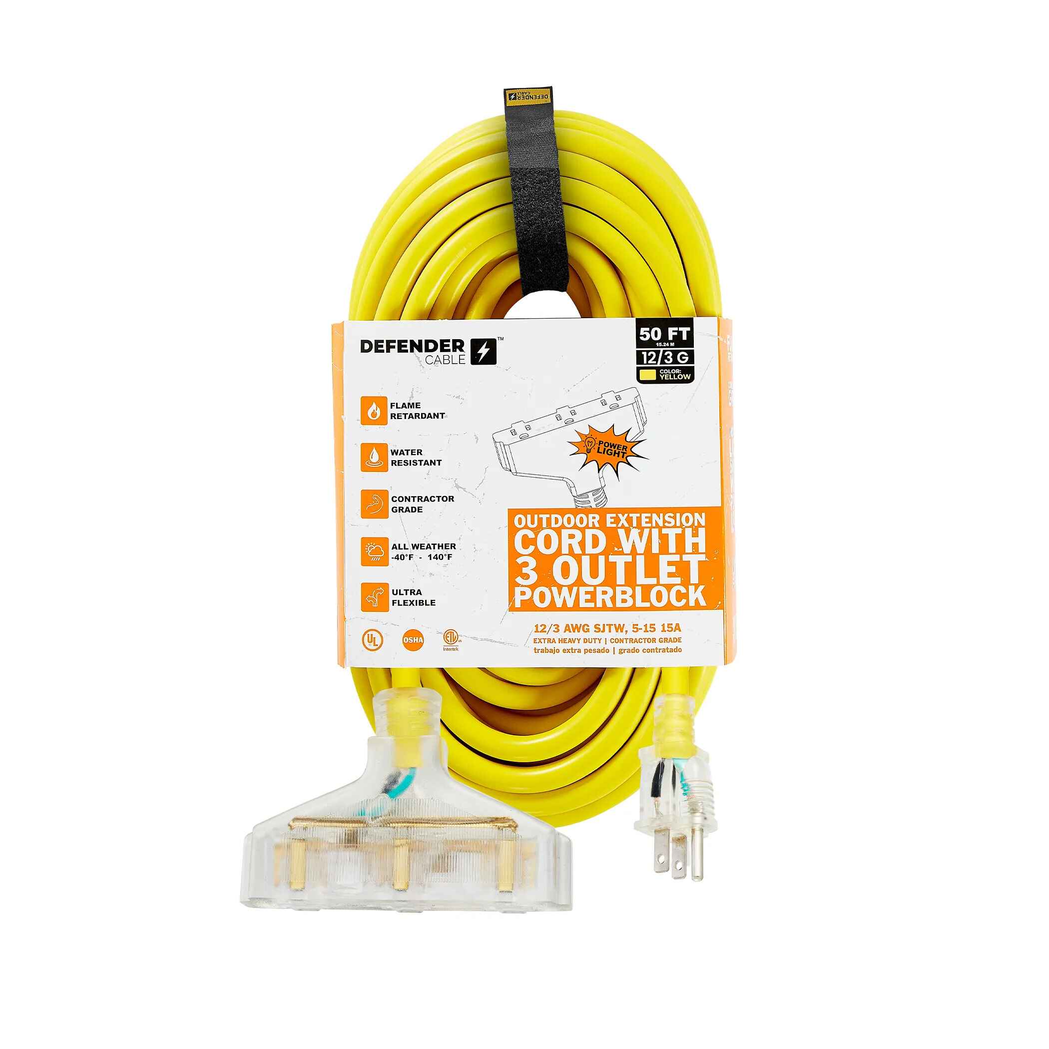 SOUTHWIRE 2587SW8802 Extension Cord 15 A, 125 V, Yellow 25 ft L