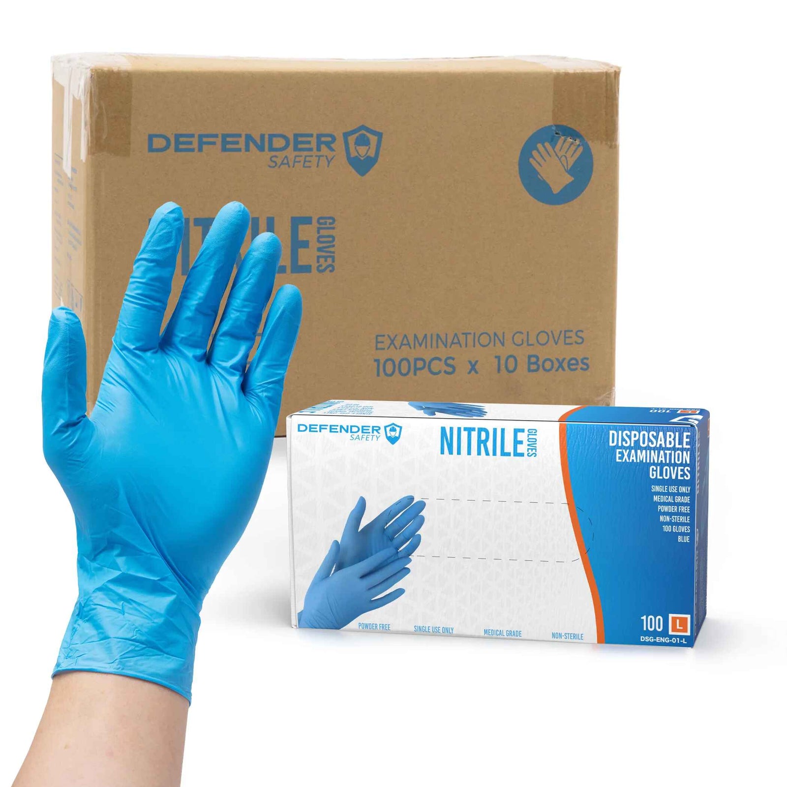 3.5 Mil Blue Nitrile Gloves, Medical Grade, 3.5 Mil, Powder-Free (Blue