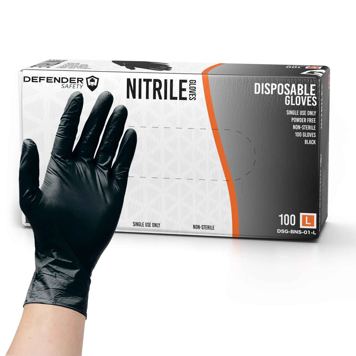 4 Mil Black Nitrile Gloves, Industrial Grade, Powder Free