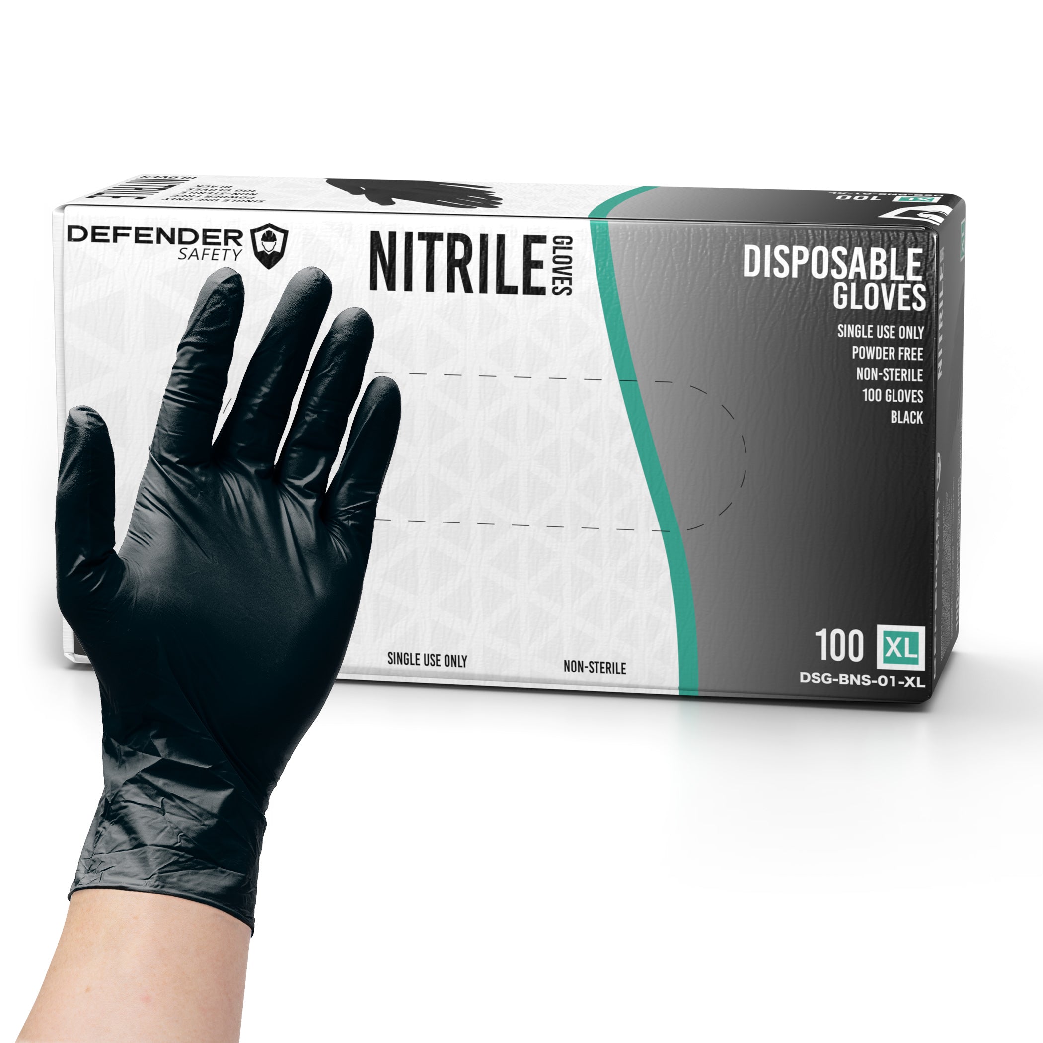 Black nitrile deals gloves xl