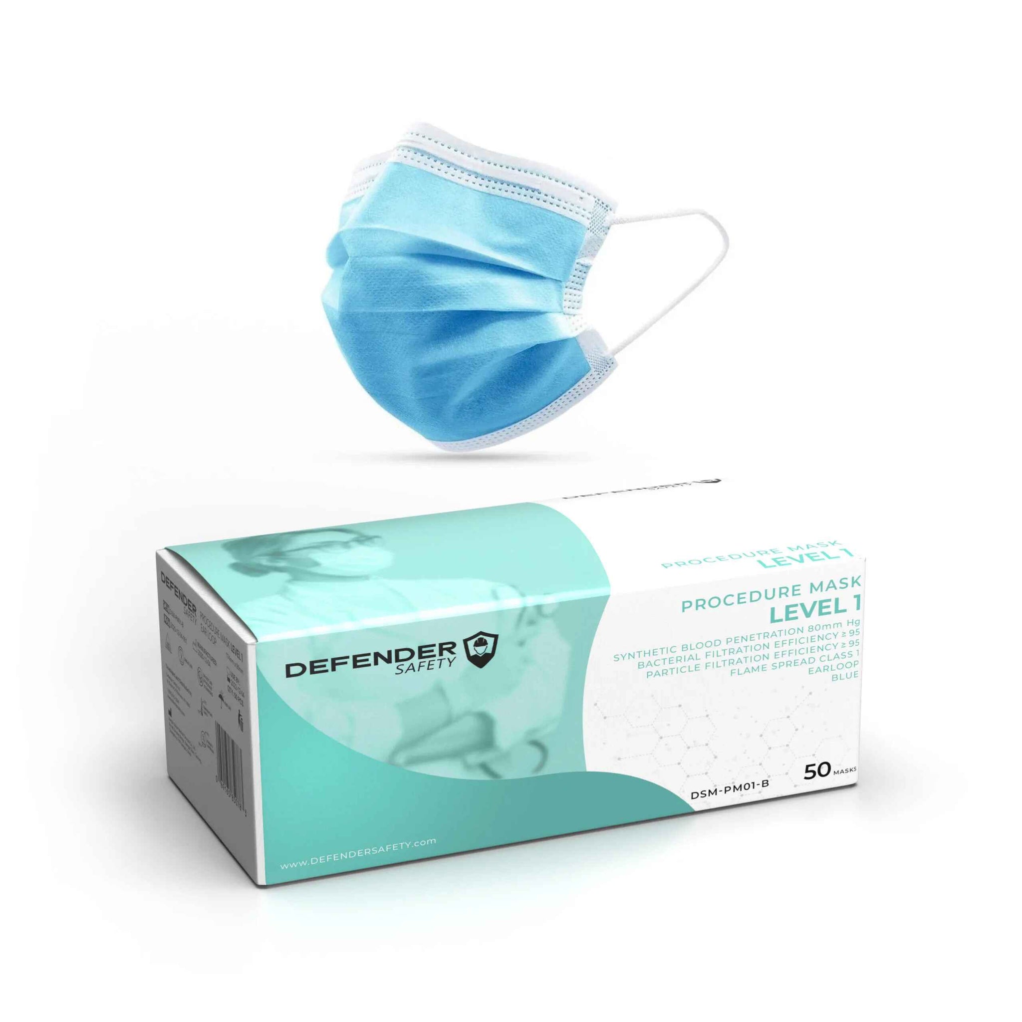 ASTM Level 1 Mask - Procedure Face Mask, FDA 510(k) Cleared, Medical G