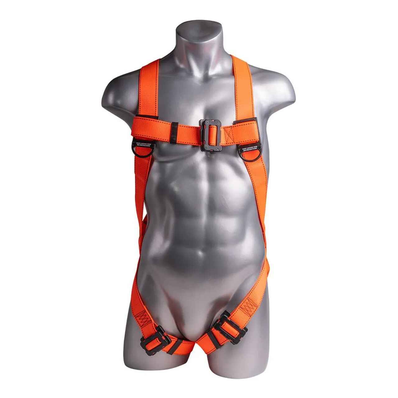 Construction Safety Harness 3 Point, Dielectric, Loop D-Ring, Orange - Defender Safety