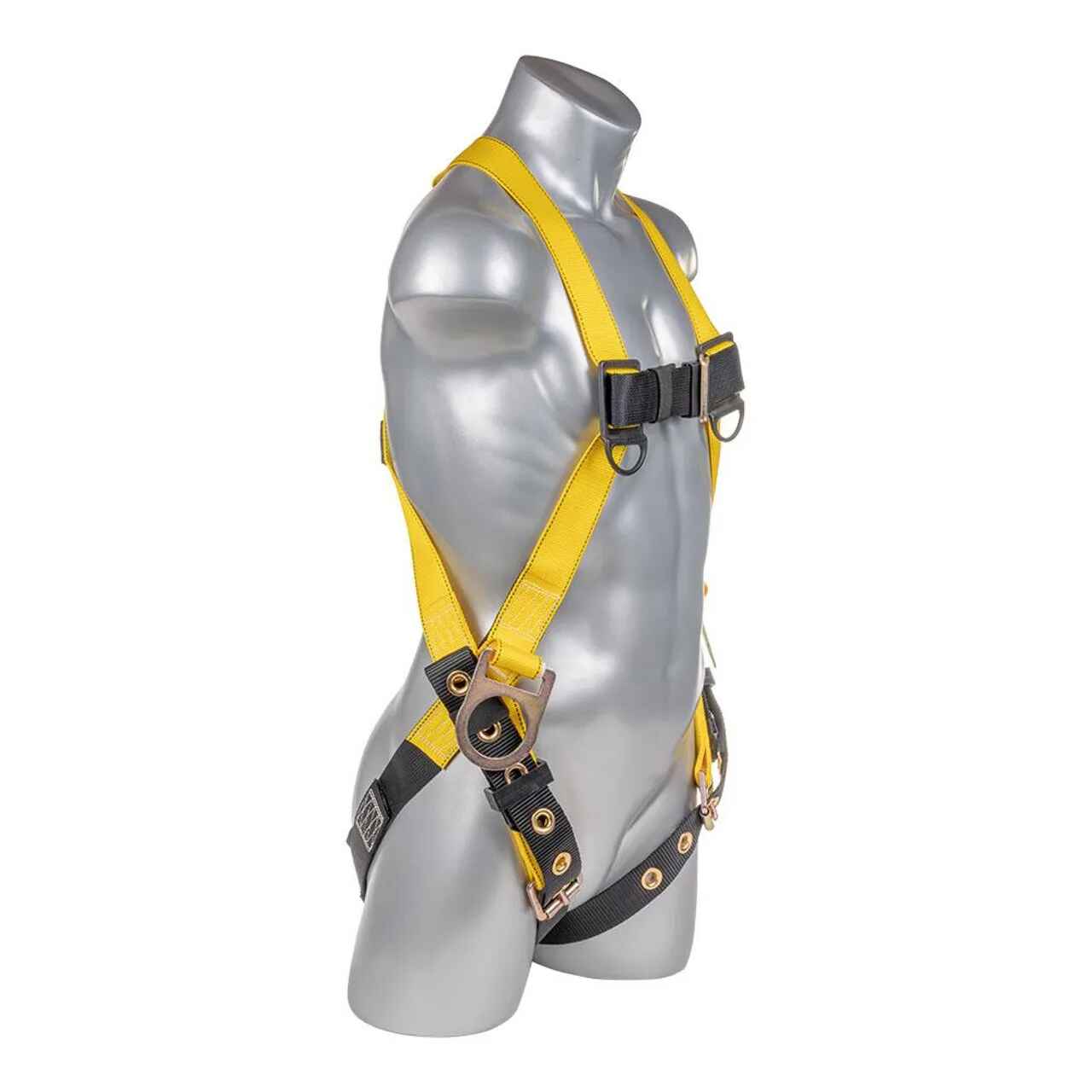 Construction Safety Harness 3 Point, Grommet Legs, Backside D-Rings - Defender Safety