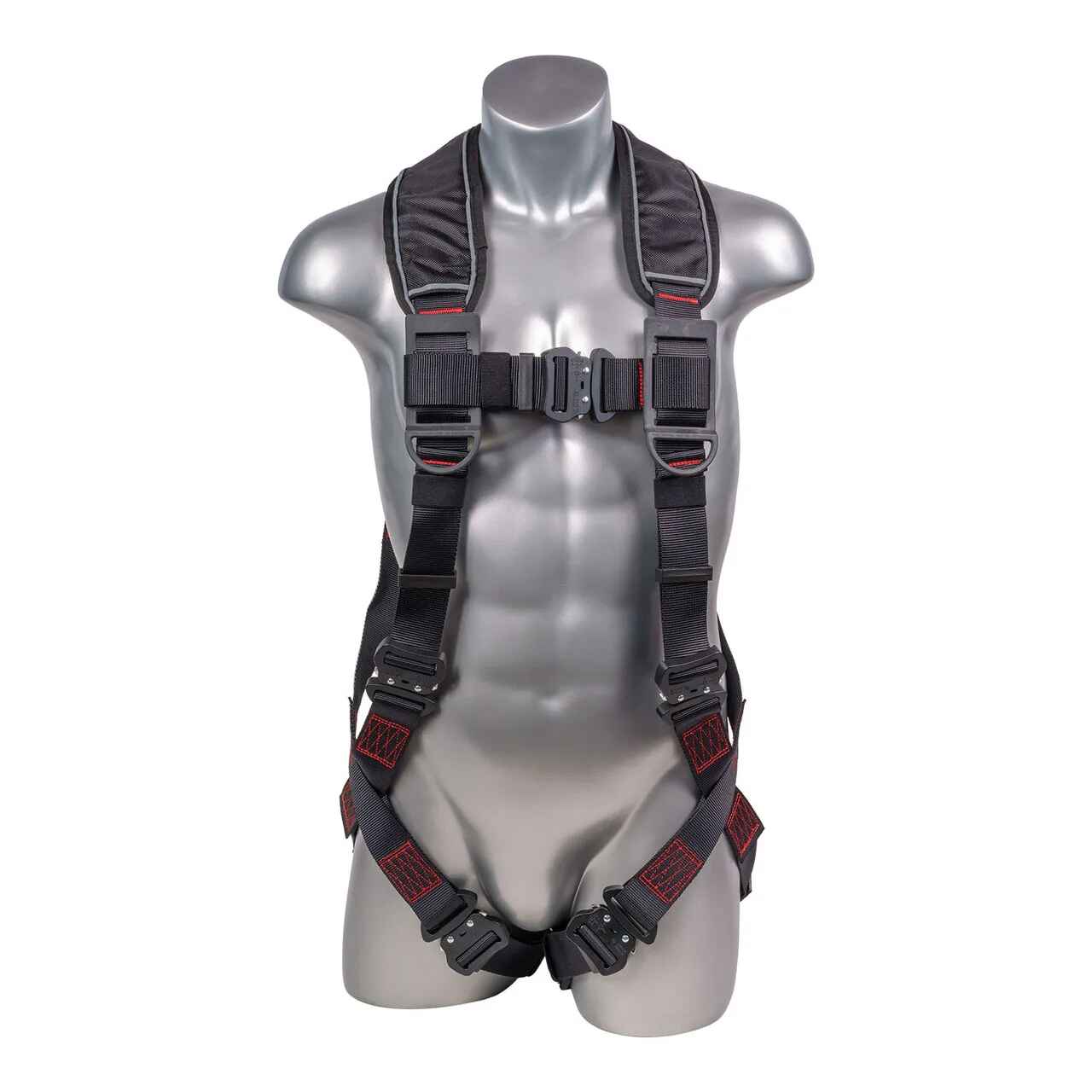 Construction Safety Harness 5 Point, QCB, Grommet Legs, Back D-Ring - Defender Safety