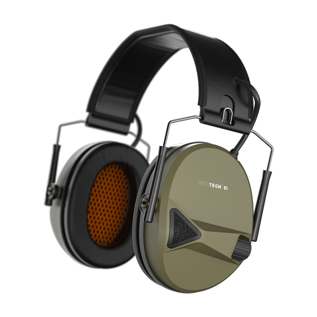 DECITECH™ E1 Active Hearing Protection, Over the Head Earmuffs - Defender Safety