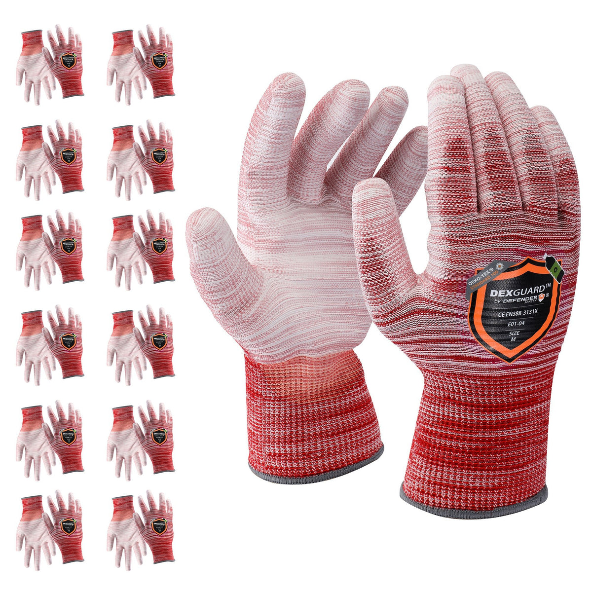 DEXGUARD™ 13G Recycled Polyester Knit Liner, Rainbow Red Gloves, Cut L