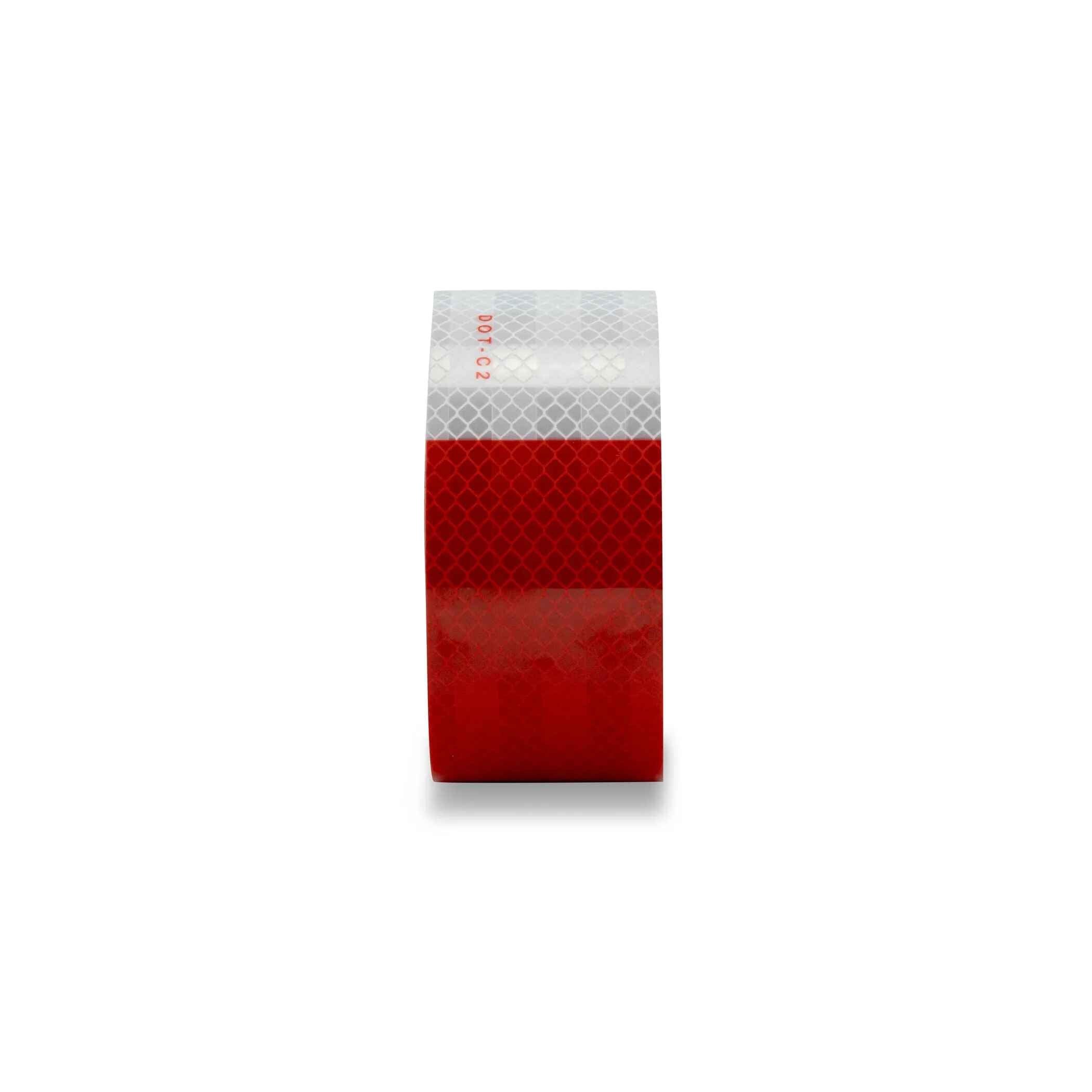Dot C2 Reflective Adhesive Tape. Red and White Reflective. Weather-Proof Commercial Grade for Trucks/Trailers, 2x 30
