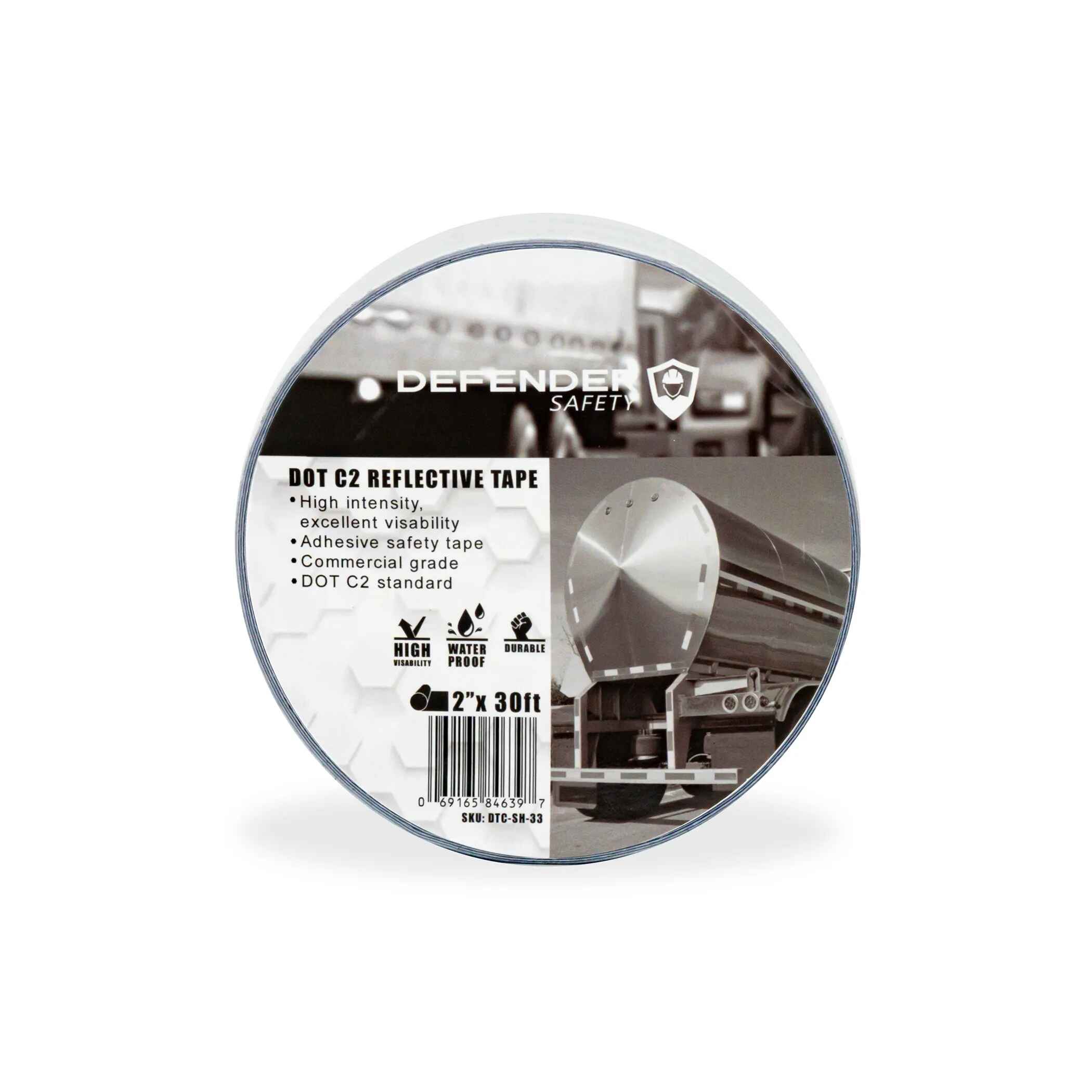 DOT C2 Reflective Adhesive Tape. Silver. Weather-Proof Commercial Grade for Trucks/Trailers - Defender Safety