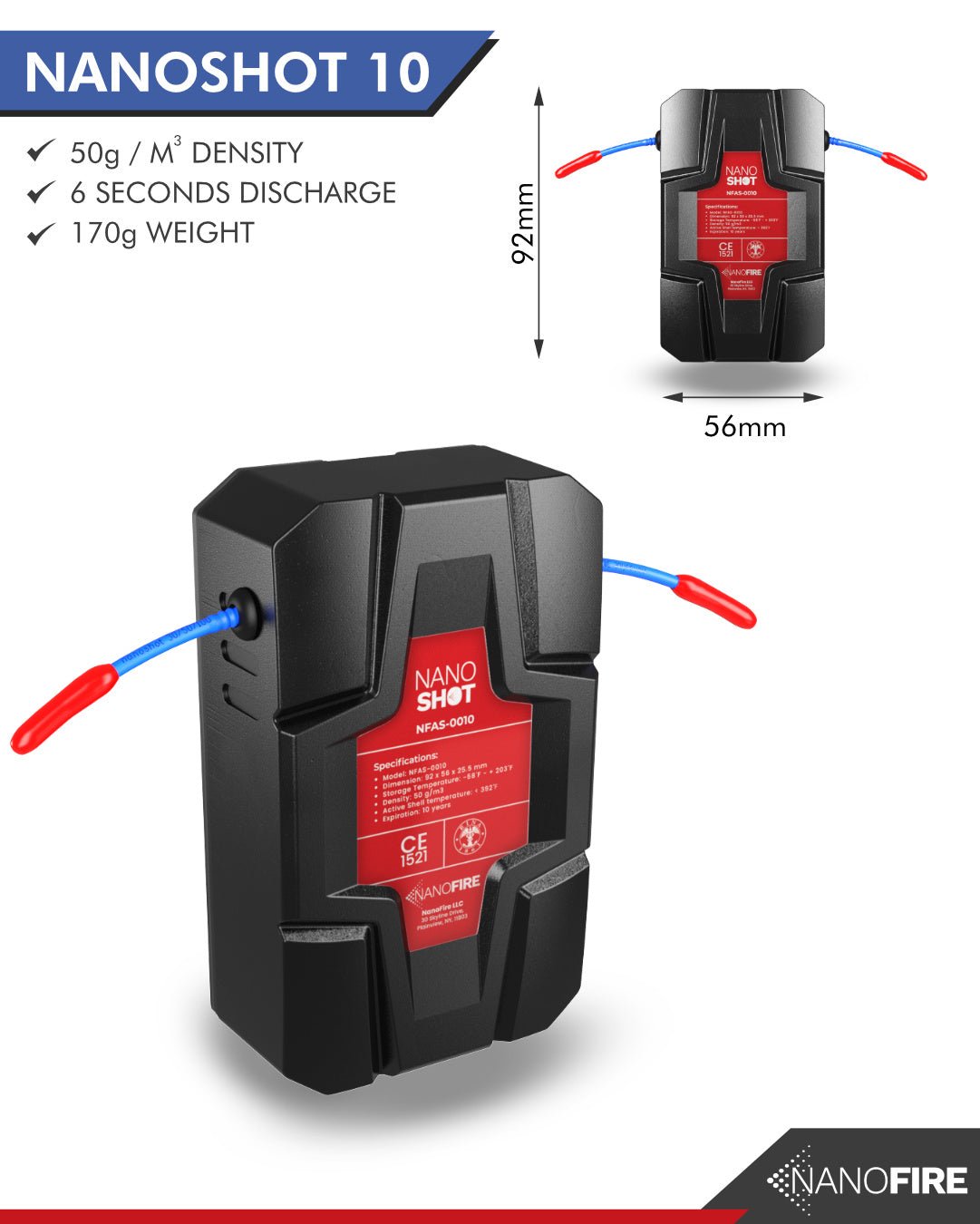 NANOSHOT 10 FIXED aerosol fire suppression system - Defender Safety