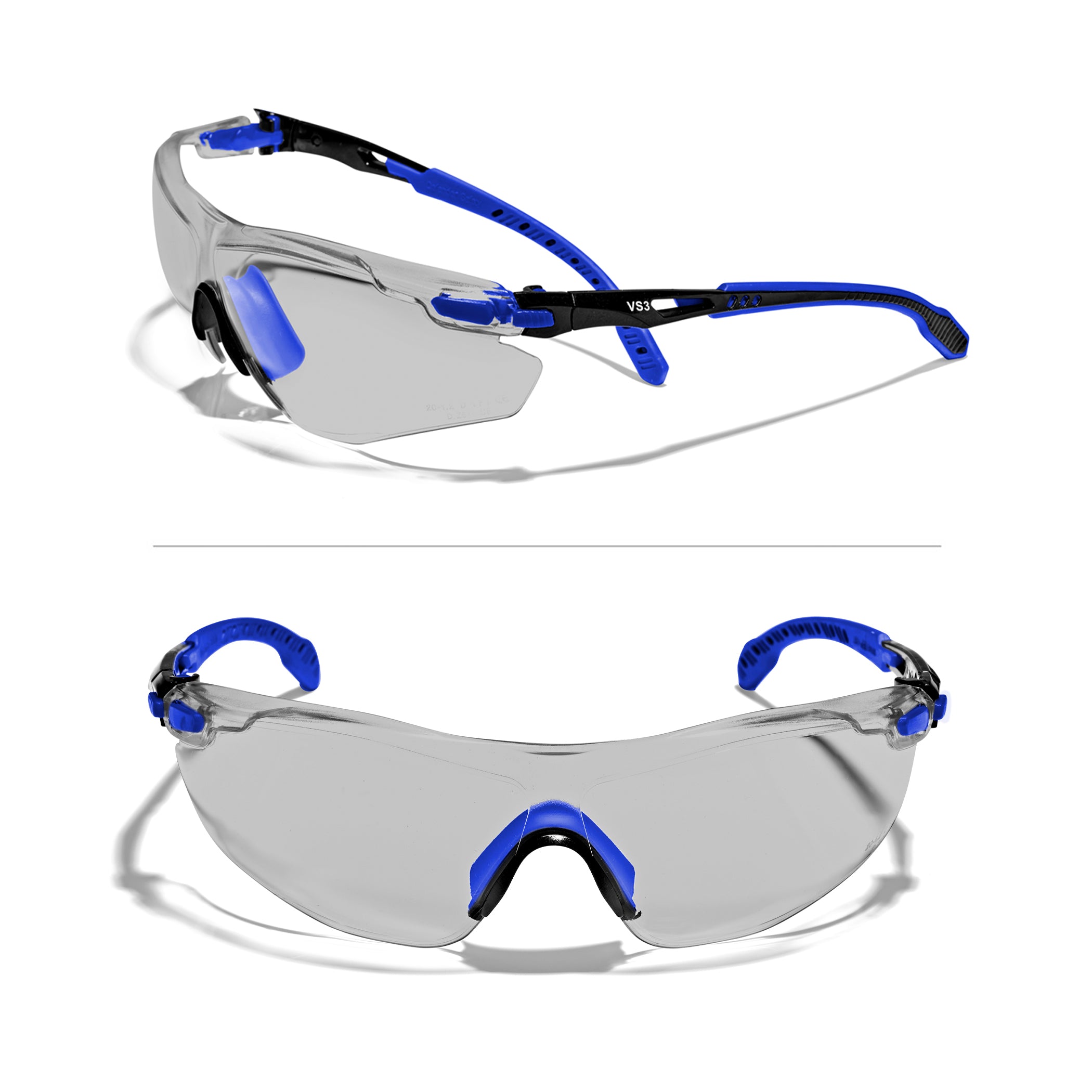 OPTIFENSE VS3 Anti Fog, Premium Smoked Safety Glasses, ANSI Z87+ (Color: Blue)