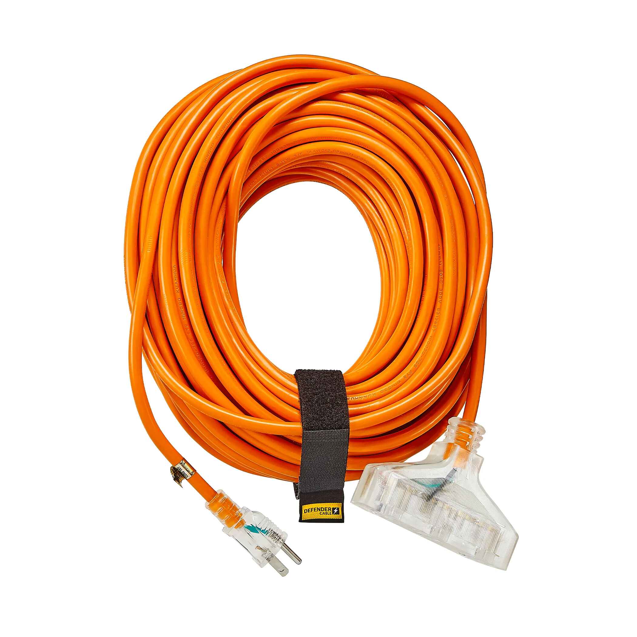 Clear Power 50 ft Outdoor Extension Cord 16/3 SJTW, 3-Prong Grounded Plug,  Orange, Water & Weather Resistant, Flame Retardant, General Purpose Power