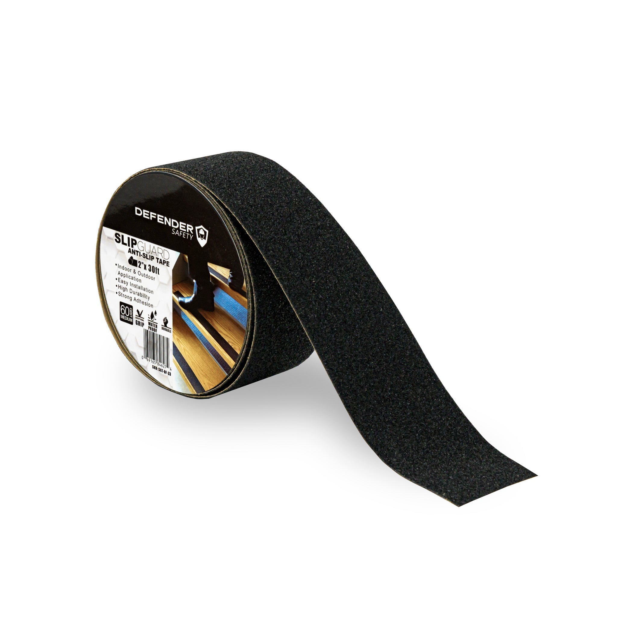 SLIPGUARD™ Anti-Slip Floor Tape. 60 Grit. Black. - Defender Safety