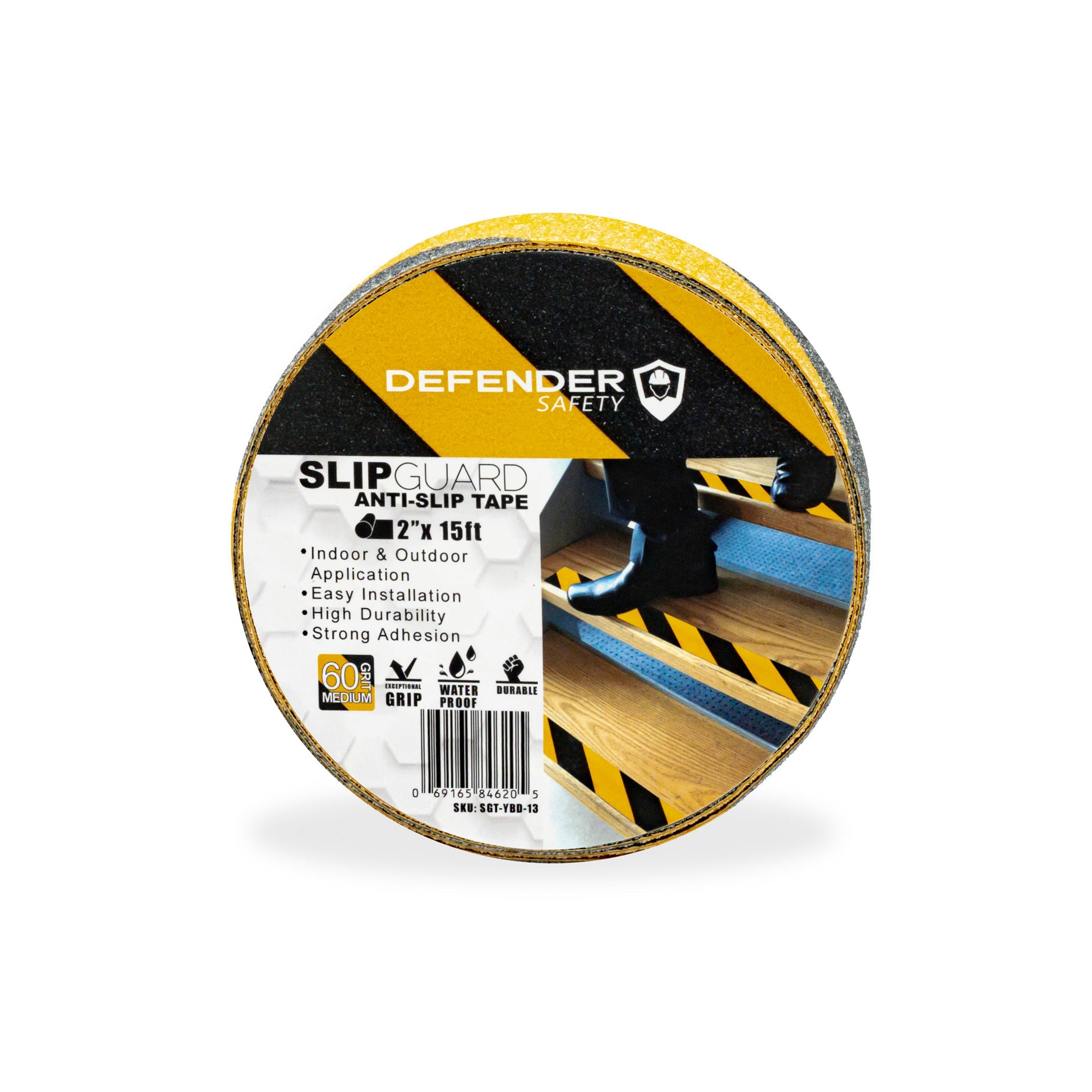 Slipguard Anti-Slip Floor Tape. 60 Grit. Yellow & Black, 2x 15
